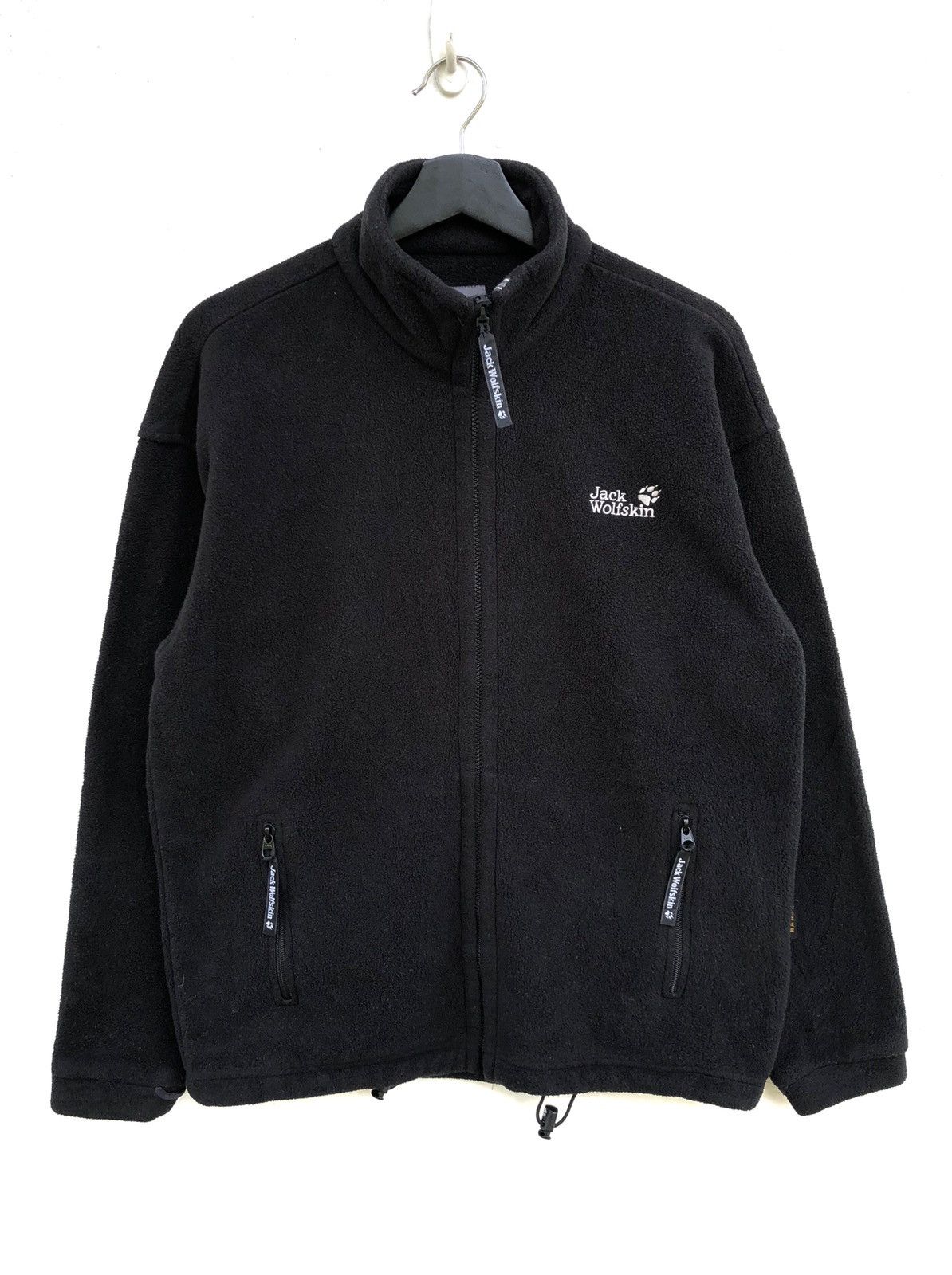 image of Jack Wolfskins Black Fleece Outdoor Jacket, Men's (Size Small)