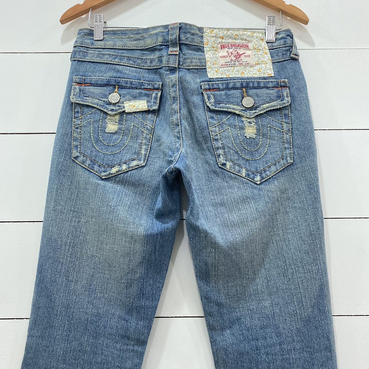 True Religion True Religion Patchwork Flare Distressed Denim Jeans Size 30" / US 8 / IT 44 - 8 Thumbnail