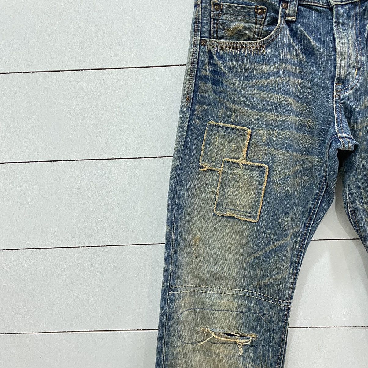 Edwin × Japanese Brand Edwin Distressed Patchwork Jeans Kapital Style Size US 32 / EU 48 - 8 Thumbnail