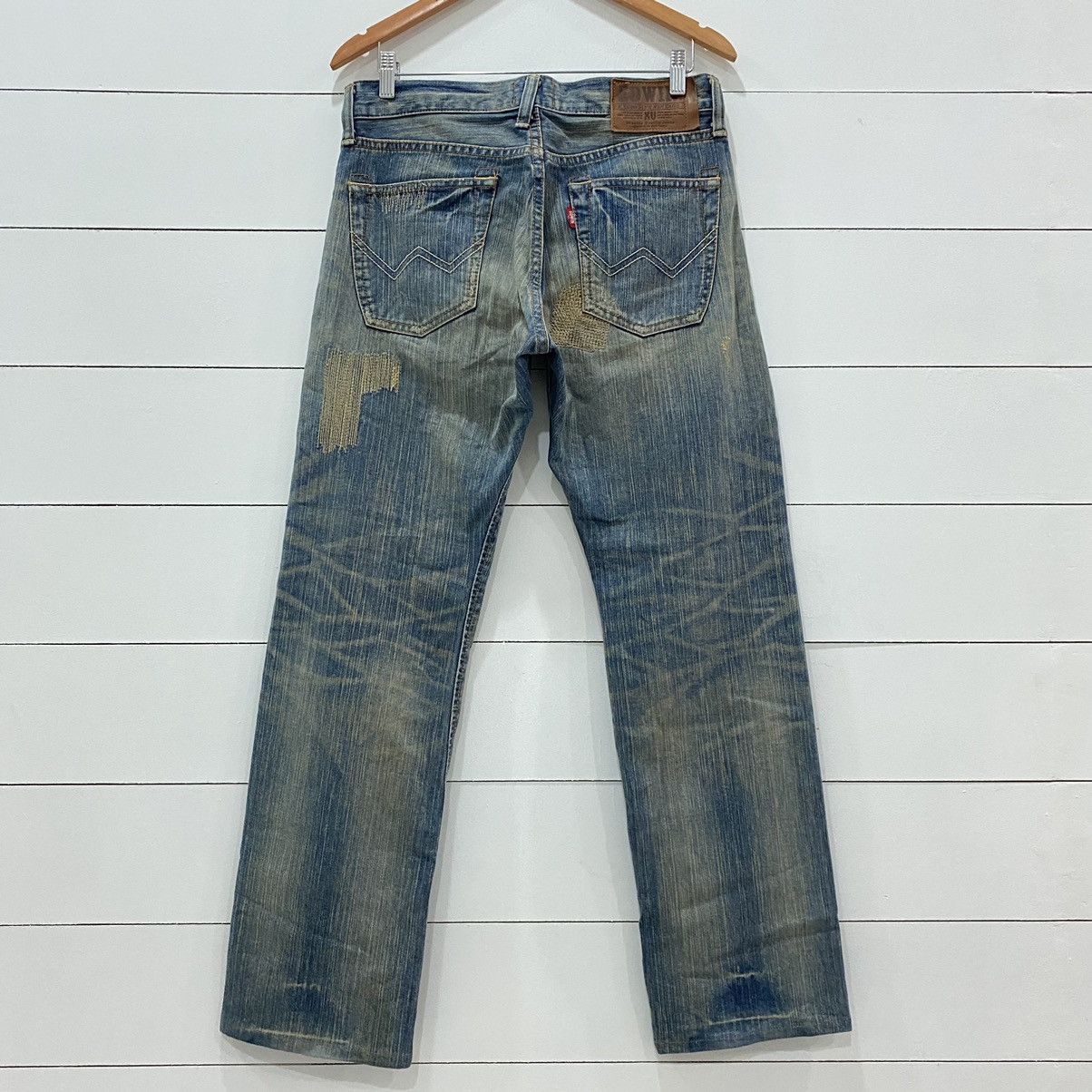 Edwin × Japanese Brand Edwin Distressed Patchwork Jeans Kapital Style Size US 32 / EU 48 - 10 Thumbnail