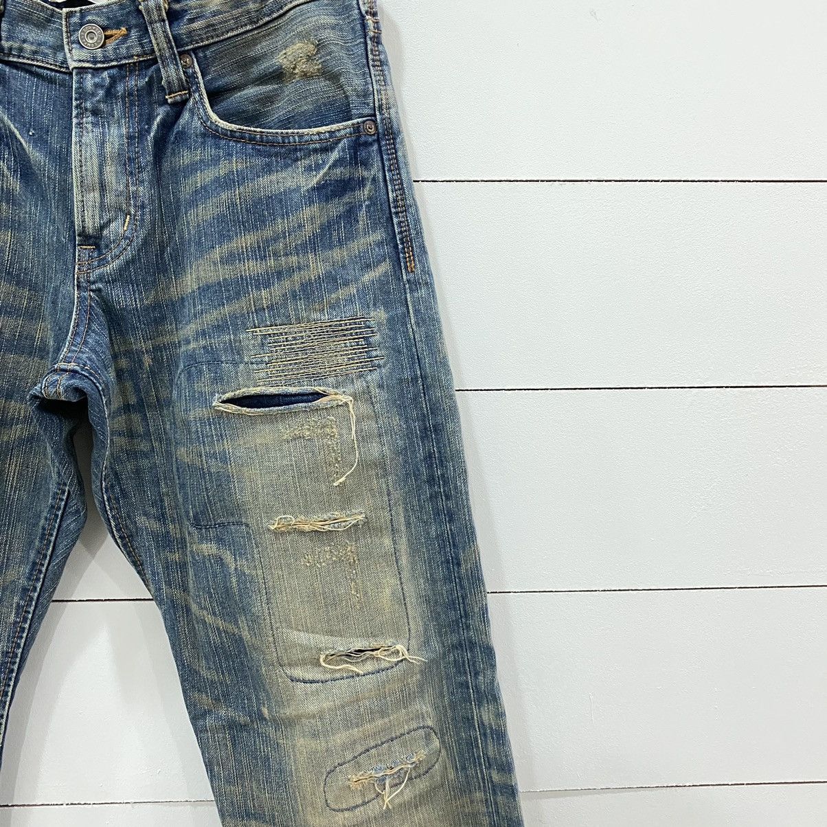 Edwin × Japanese Brand Edwin Distressed Patchwork Jeans Kapital Style Size US 32 / EU 48 - 9 Thumbnail