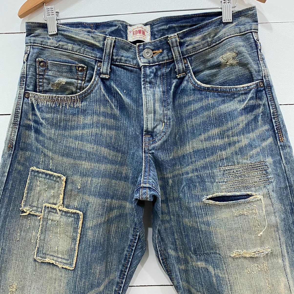 Edwin × Japanese Brand Edwin Distressed Patchwork Jeans Kapital Style Size US 32 / EU 48 - 6 Thumbnail