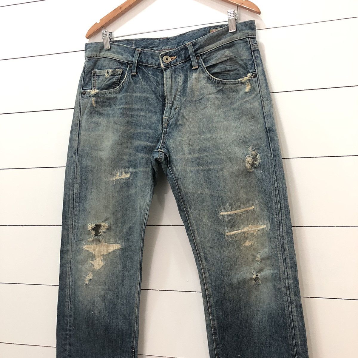 Edwin Edwin Japan Distressed Denim Jeans Size US 34 / EU 50 - 4 Thumbnail