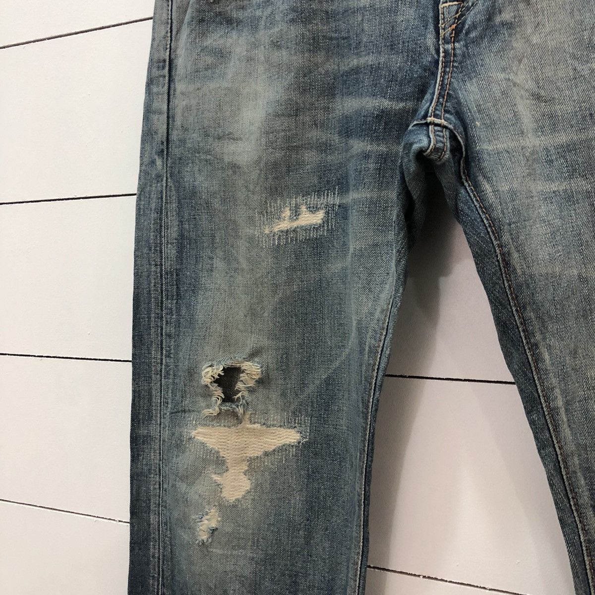 Edwin Edwin Japan Distressed Denim Jeans Size US 34 / EU 50 - 5 Thumbnail