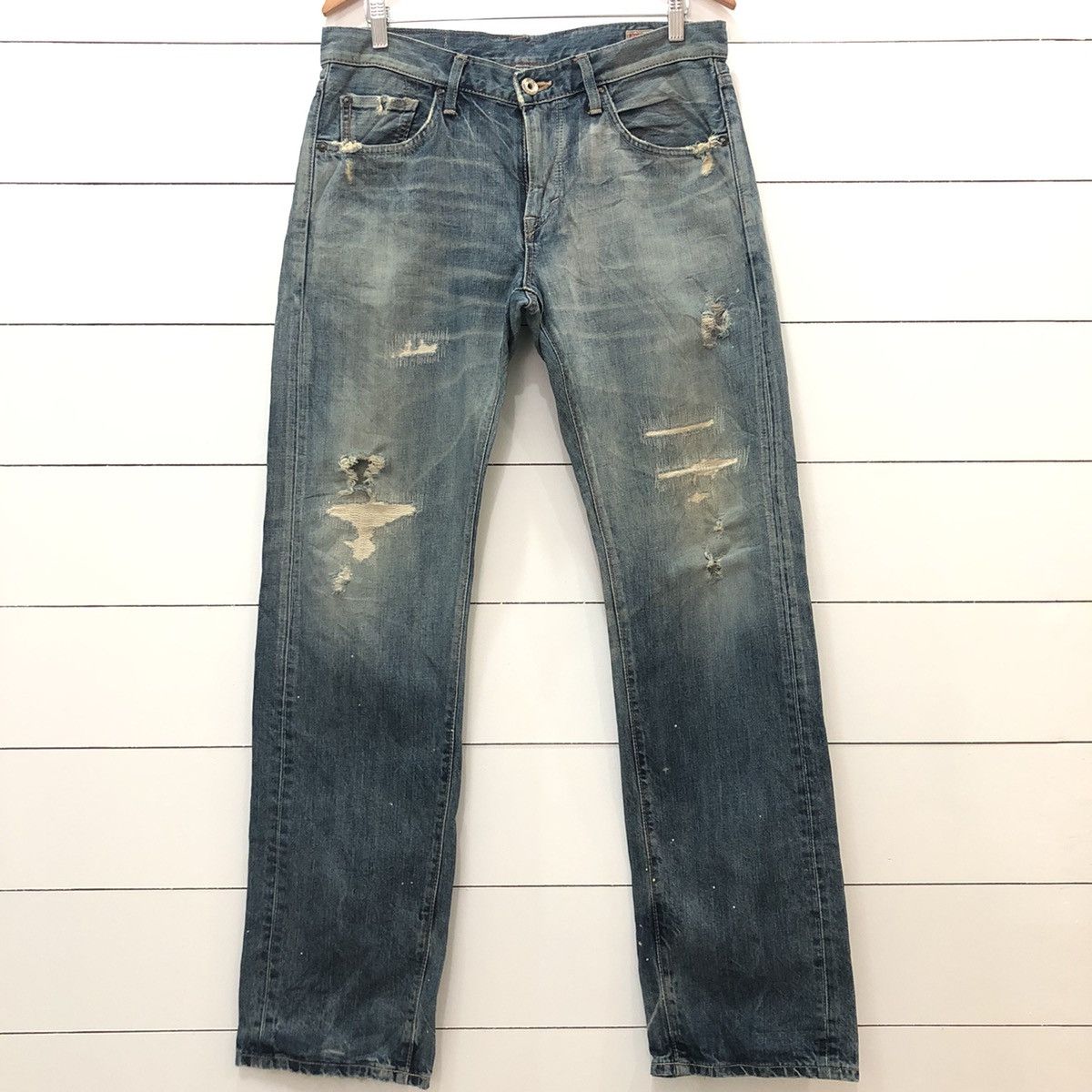 Edwin Edwin Japan Distressed Denim Jeans Size US 34 / EU 50 - 1 Thumbnail