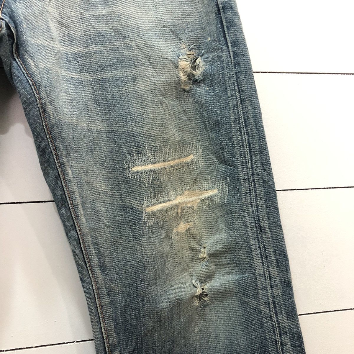 Edwin Edwin Japan Distressed Denim Jeans Size US 34 / EU 50 - 6 Thumbnail