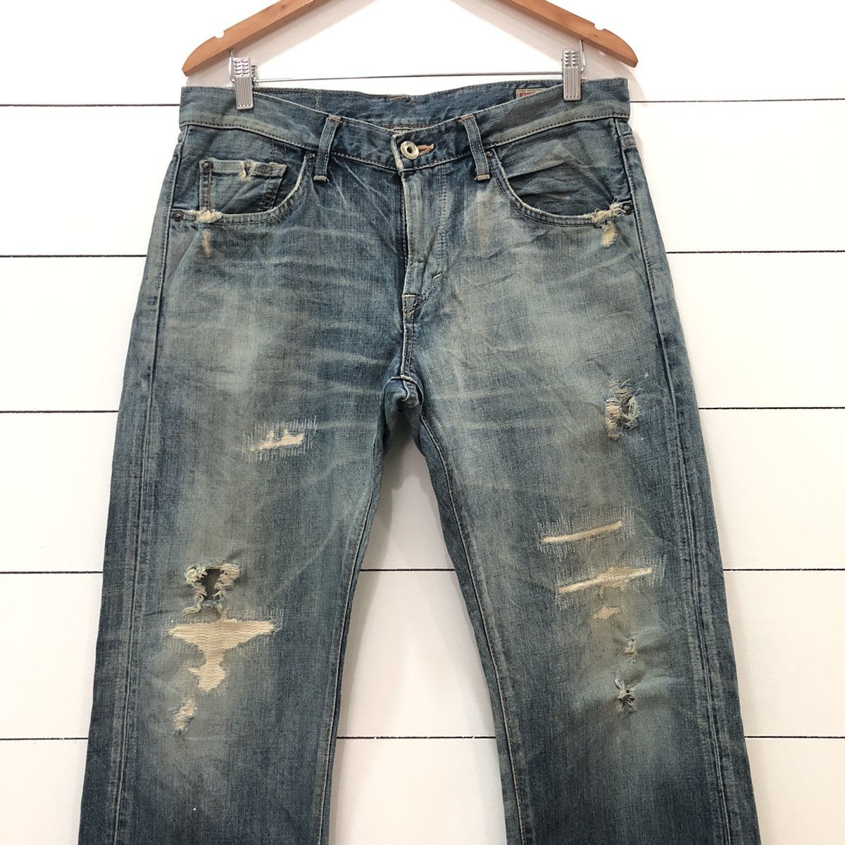 Edwin Edwin Japan Distressed Denim Jeans Size US 34 / EU 50 - 2 Thumbnail