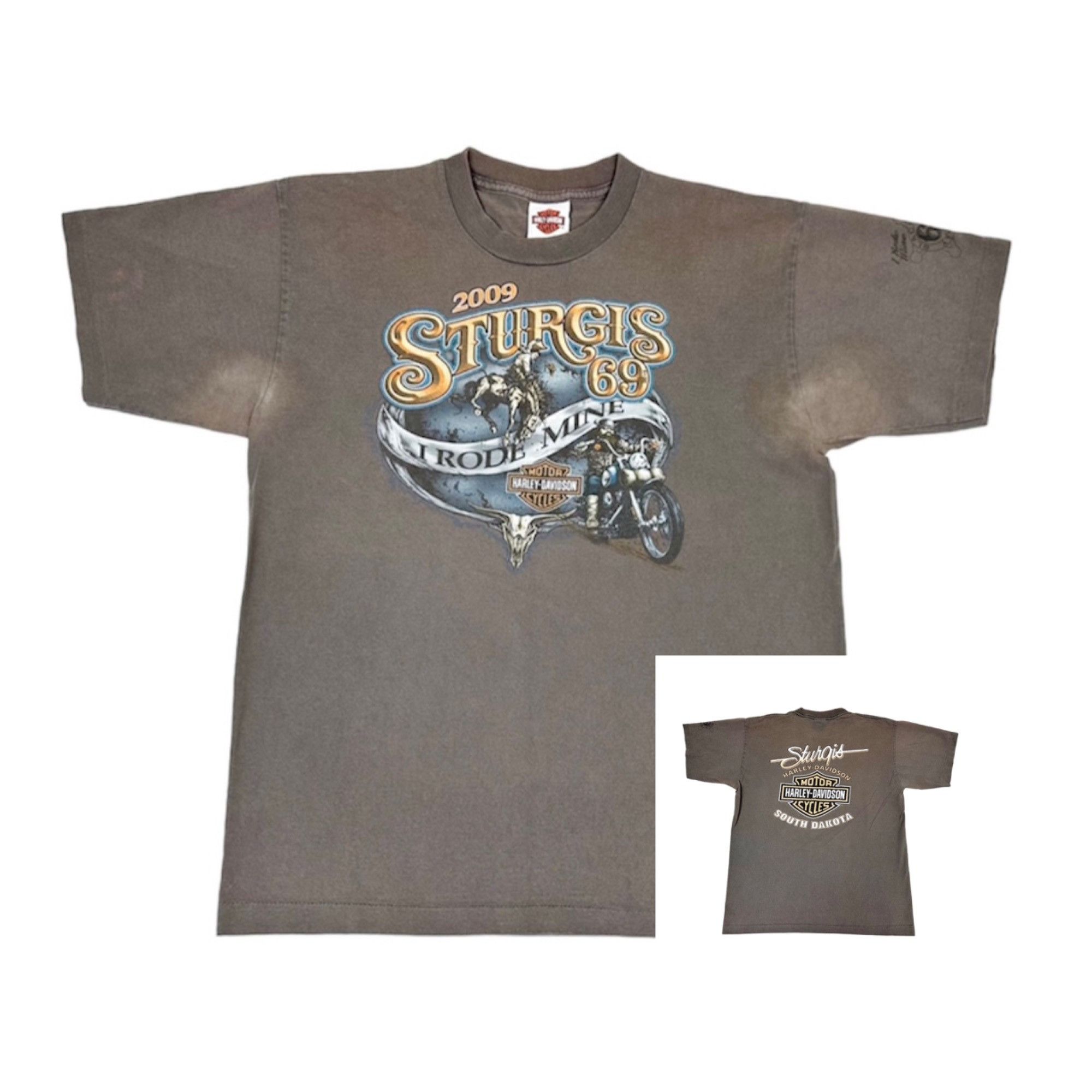 Vintage 2009 Harley Davidson T-shirt Brown Sturgis I Rode