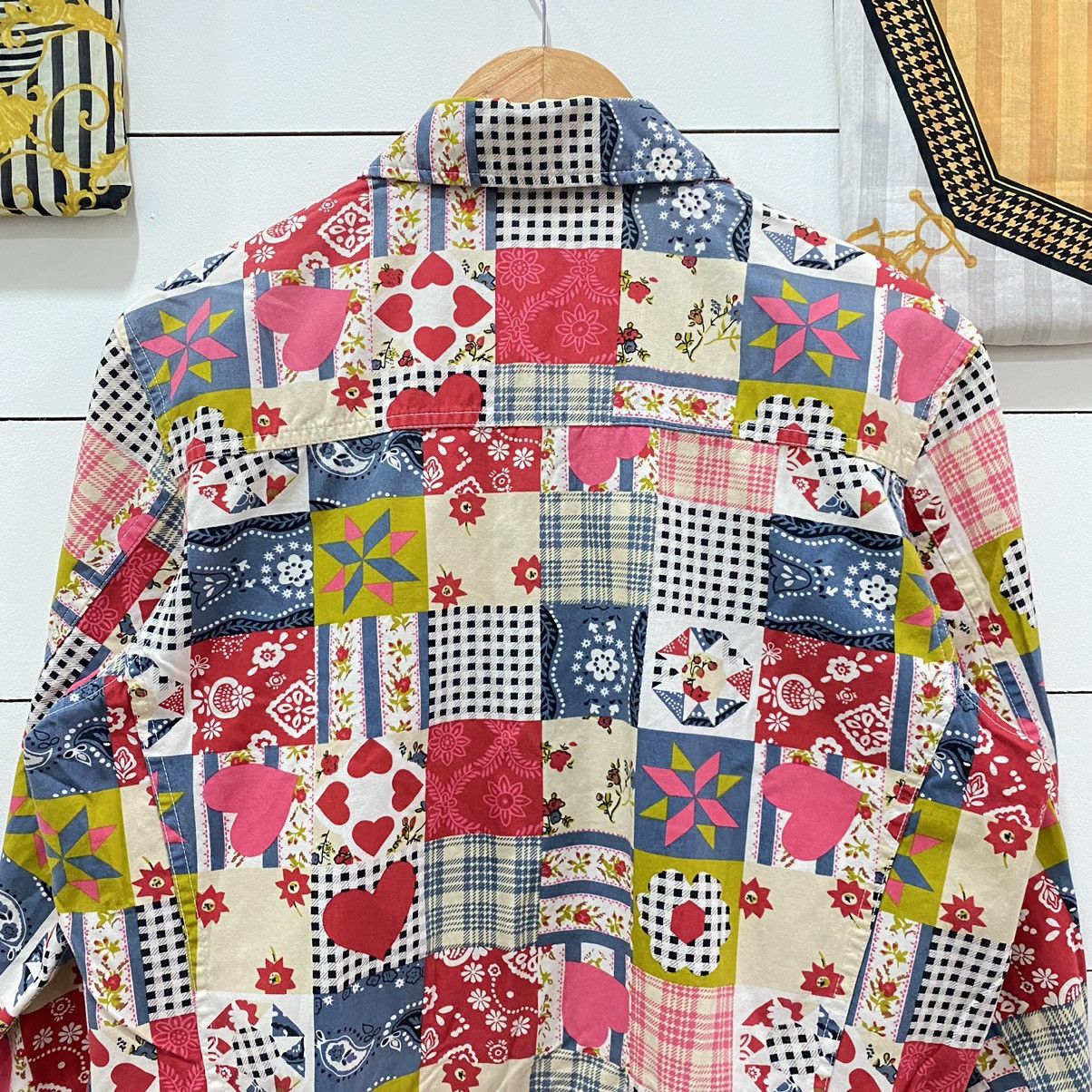 Benetton × Japanese Brand × United Colors Of Benetton United Colors of Benetton Patchwork Printed Jacket Size US S / EU 44-46 / 1 - 9 Thumbnail