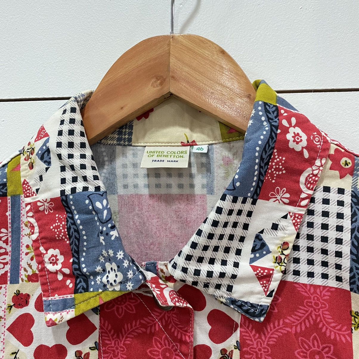 Benetton × Japanese Brand × United Colors Of Benetton United Colors of Benetton Patchwork Printed Jacket Size US S / EU 44-46 / 1 - 6 Thumbnail