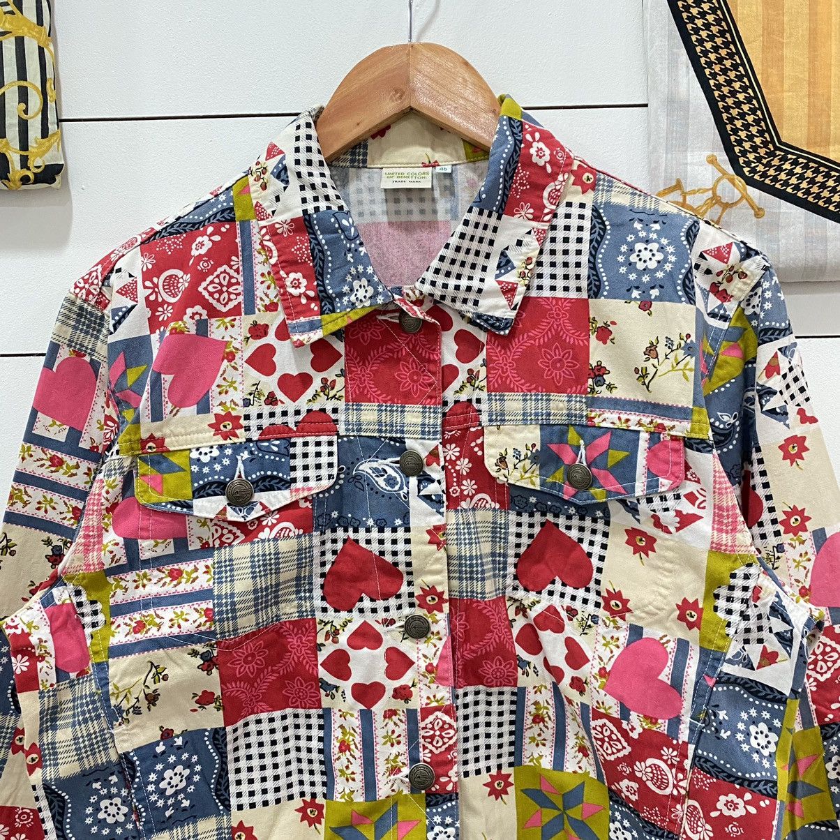 Benetton × Japanese Brand × United Colors Of Benetton United Colors of Benetton Patchwork Printed Jacket Size US S / EU 44-46 / 1 - 4 Thumbnail