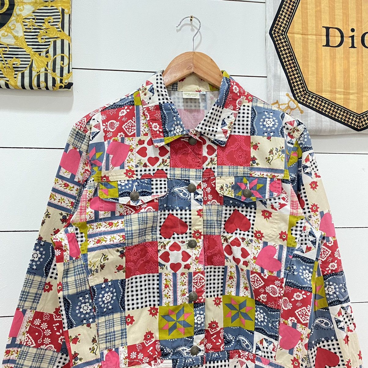 Benetton × Japanese Brand × United Colors Of Benetton United Colors of Benetton Patchwork Printed Jacket Size US S / EU 44-46 / 1 - 5 Thumbnail