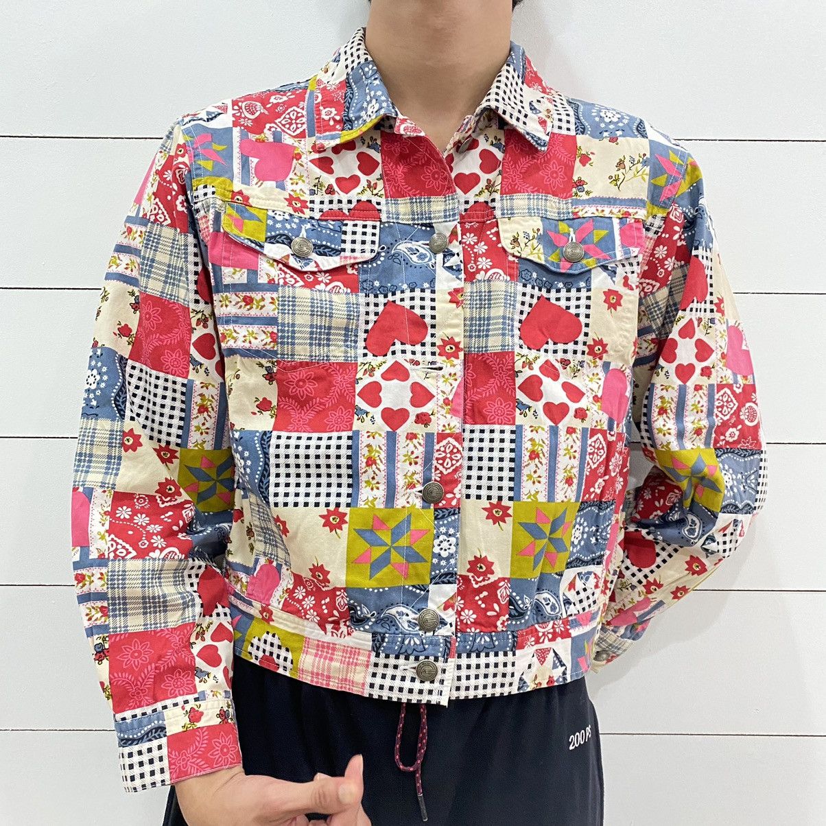Benetton × Japanese Brand × United Colors Of Benetton United Colors of Benetton Patchwork Printed Jacket Size US S / EU 44-46 / 1 - 1 Thumbnail