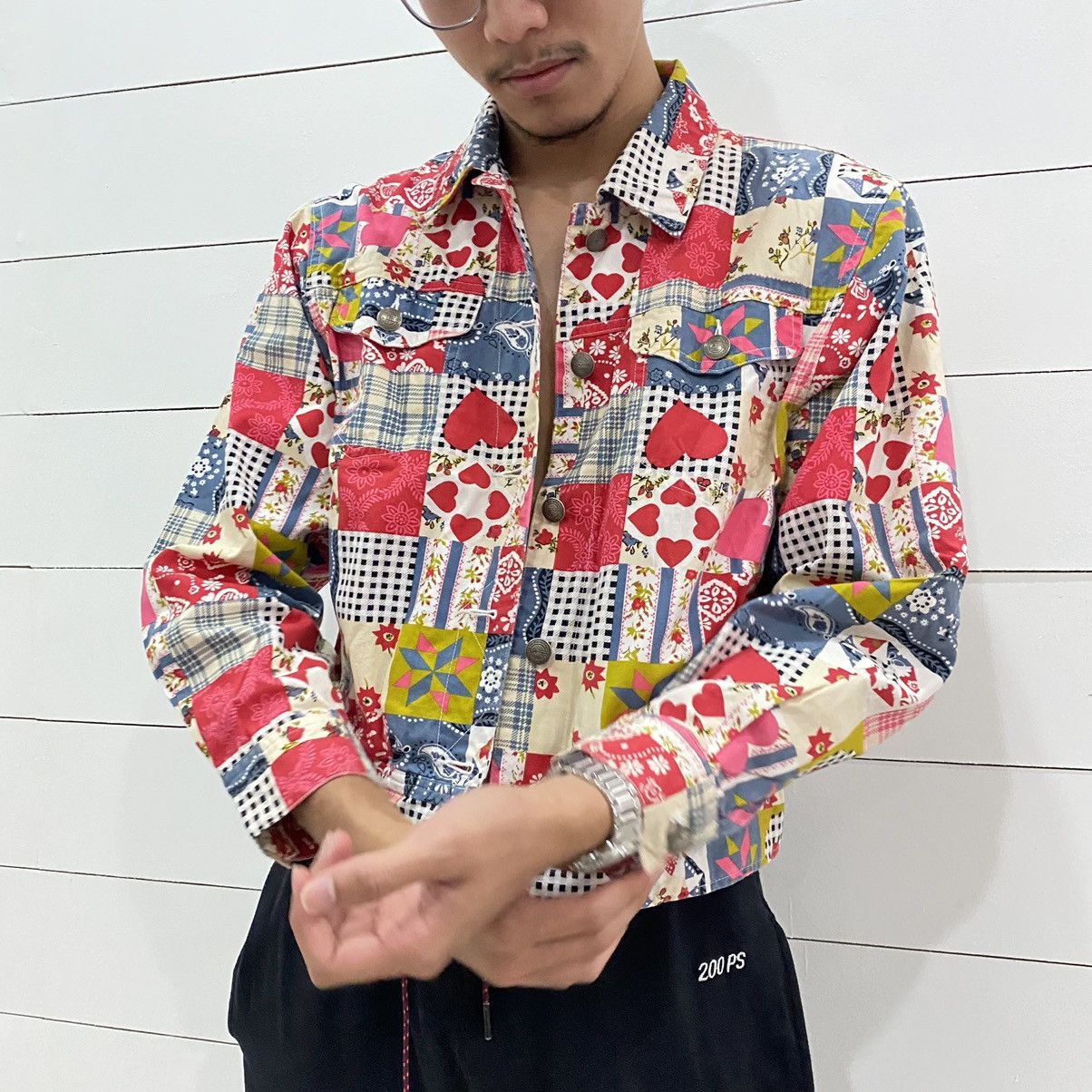 Benetton × Japanese Brand × United Colors Of Benetton United Colors of Benetton Patchwork Printed Jacket Size US S / EU 44-46 / 1 - 2 Thumbnail