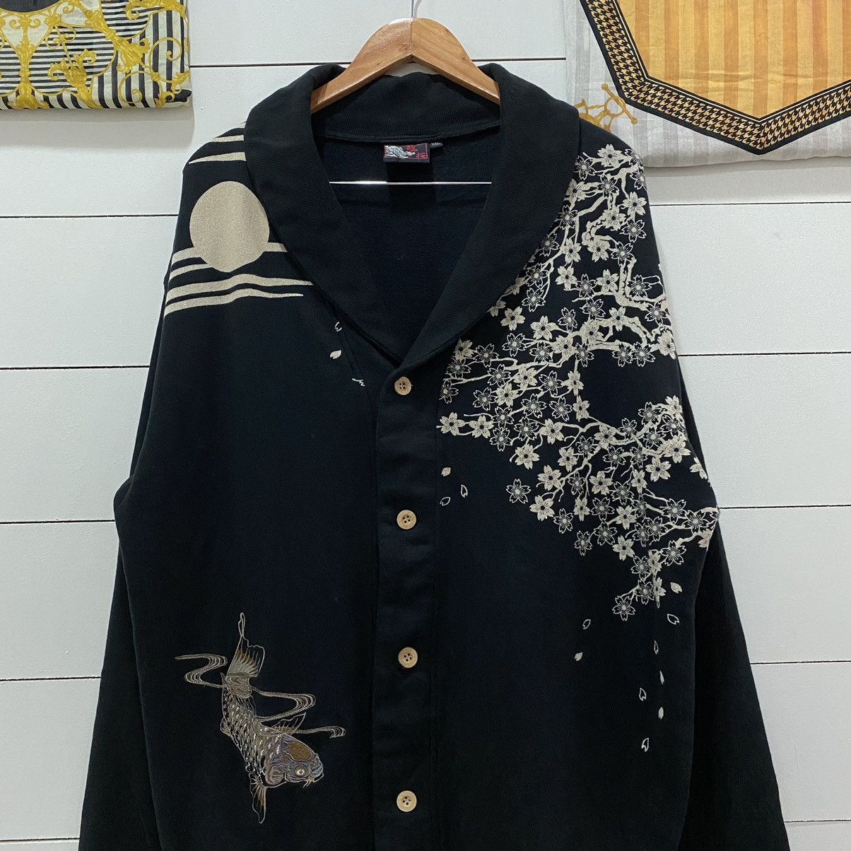 Japanese Brand Japanese Koi Karakuri Cardigan Karakuri Style Size US XXL / EU 58 / 5 - 6 Thumbnail