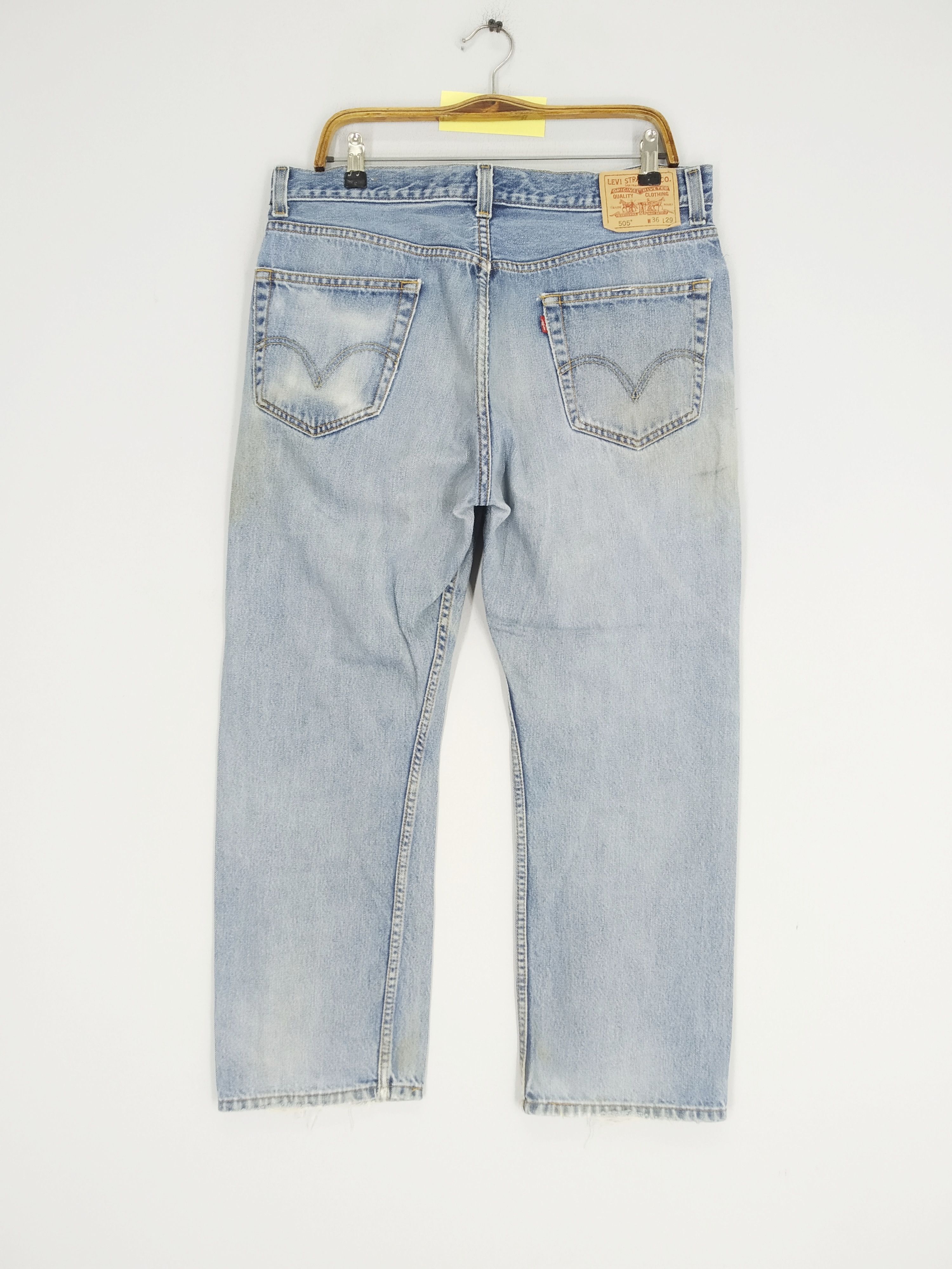 Jean Size 36 Vintage Levi's 505 Stonewashed Blue Denim Jeans Size US 36 / EU 52 - 2 Thumbnail