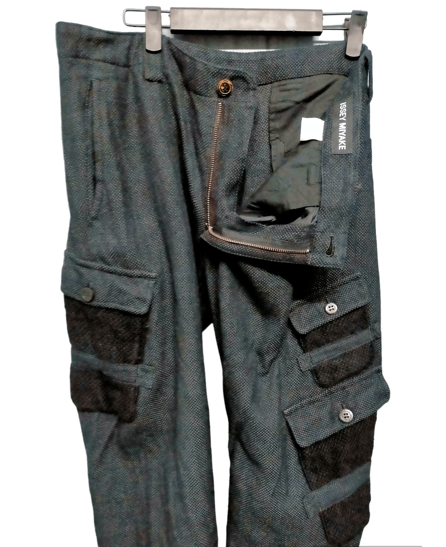 image of Issey Miyake Wool Multipocket Cargo Pants in Black, Men's (Size 36)