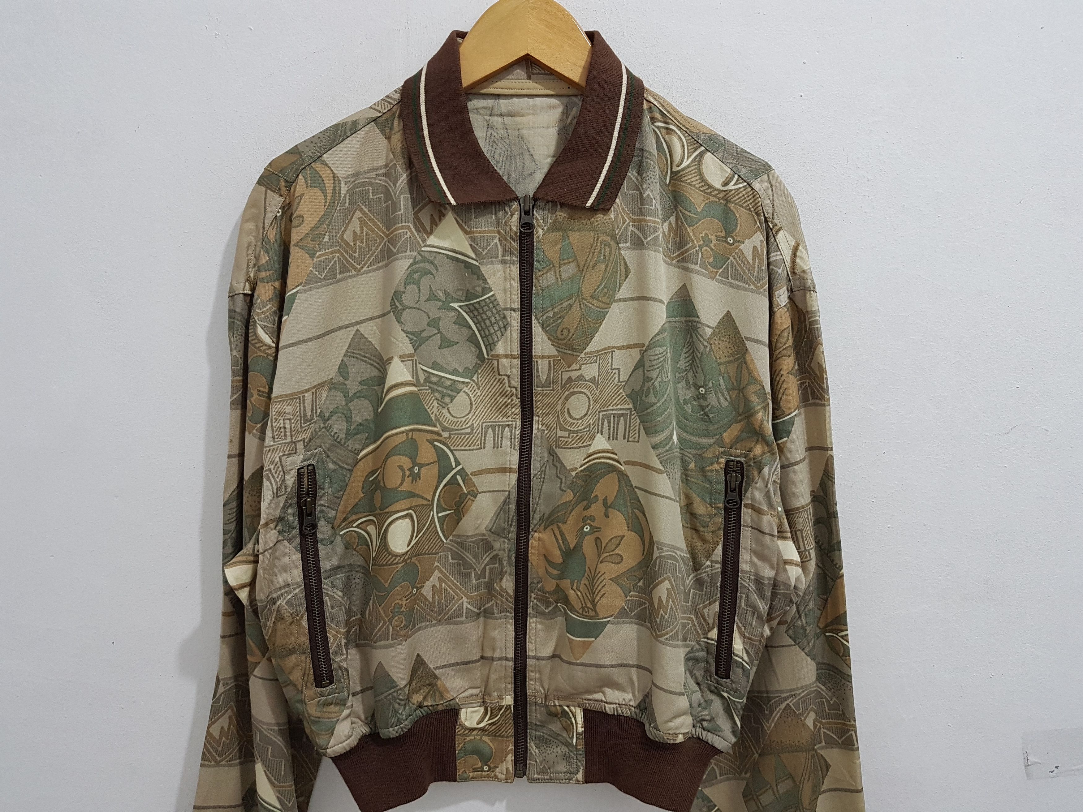 Masaki Matsushima Japanese Designer N. Masaki Pazzo Rayon Bomber Jacket Size US S / EU 44-46 / 1 - 10 Thumbnail