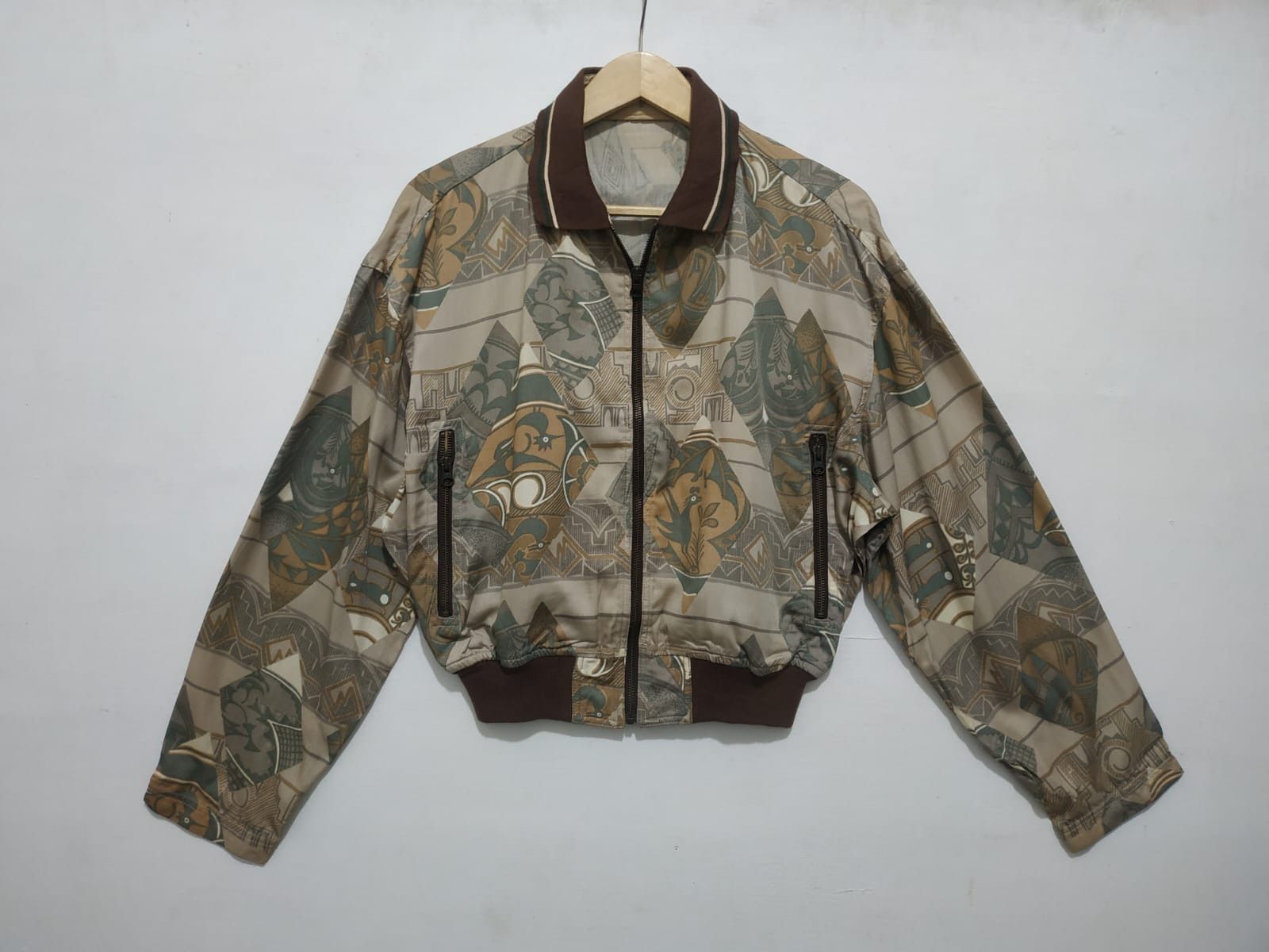 Masaki Matsushima Japanese Designer N. Masaki Pazzo Rayon Bomber Jacket Size US S / EU 44-46 / 1 - 2 Thumbnail