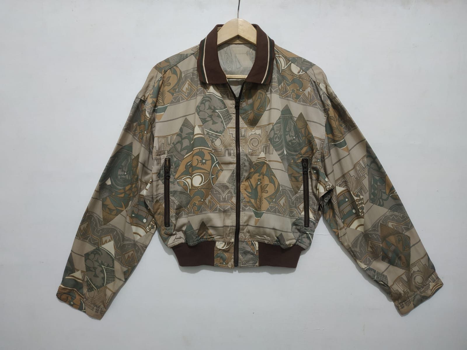 image of Il Conte Pazzo x Masaki Matsushima Japanese Designer N. Masaki Pazzo Rayon Bomber Jacket in Green (