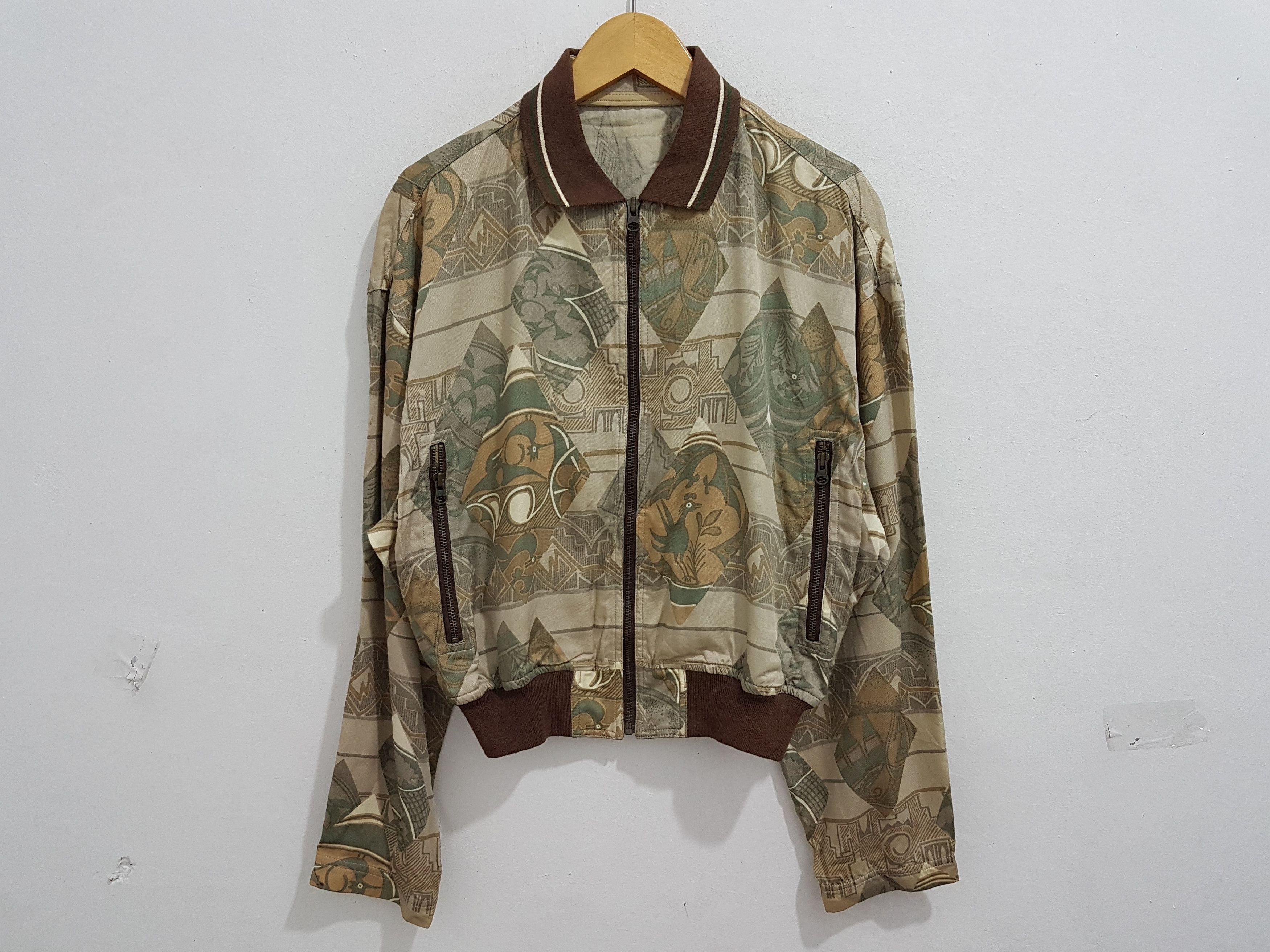 Masaki Matsushima Japanese Designer N. Masaki Pazzo Rayon Bomber Jacket Size US S / EU 44-46 / 1 - 4 Thumbnail