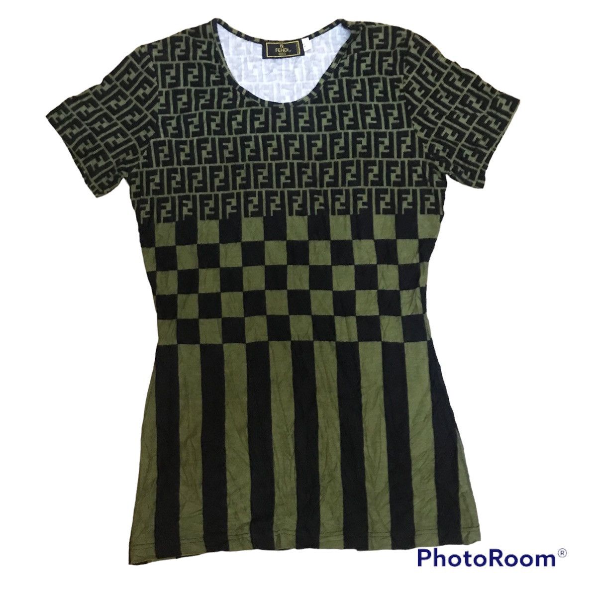 Fendi × Vintage ‼️VINTAGE FENDI MONOGRAM STRECHADLE TSHIRT NICE DESIGN‼️ Size XS / US 0-2 / IT 36-38 - 1 Thumbnail