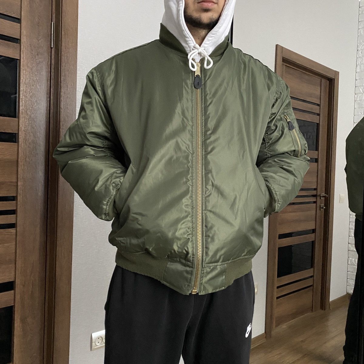 Other MA-1 Flying Nylon Bomber Jacket Military Vintage Size US L / EU 52-54 / 3 - 2 Thumbnail