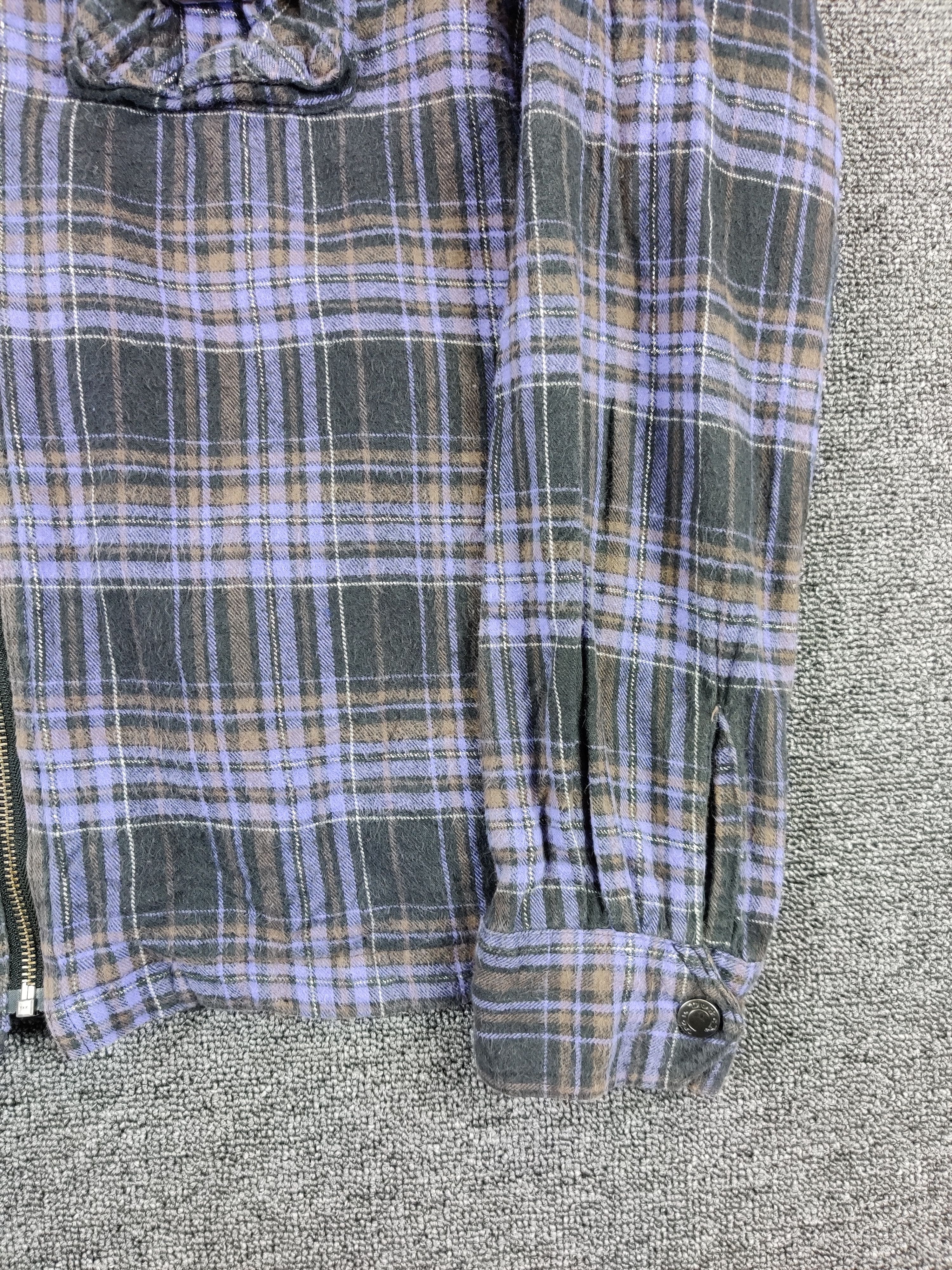 Von Dutch Vintage Von Dutch Checkered Zipper Flannel Shirt Size US L / EU 52-54 / 3 - 3 Thumbnail