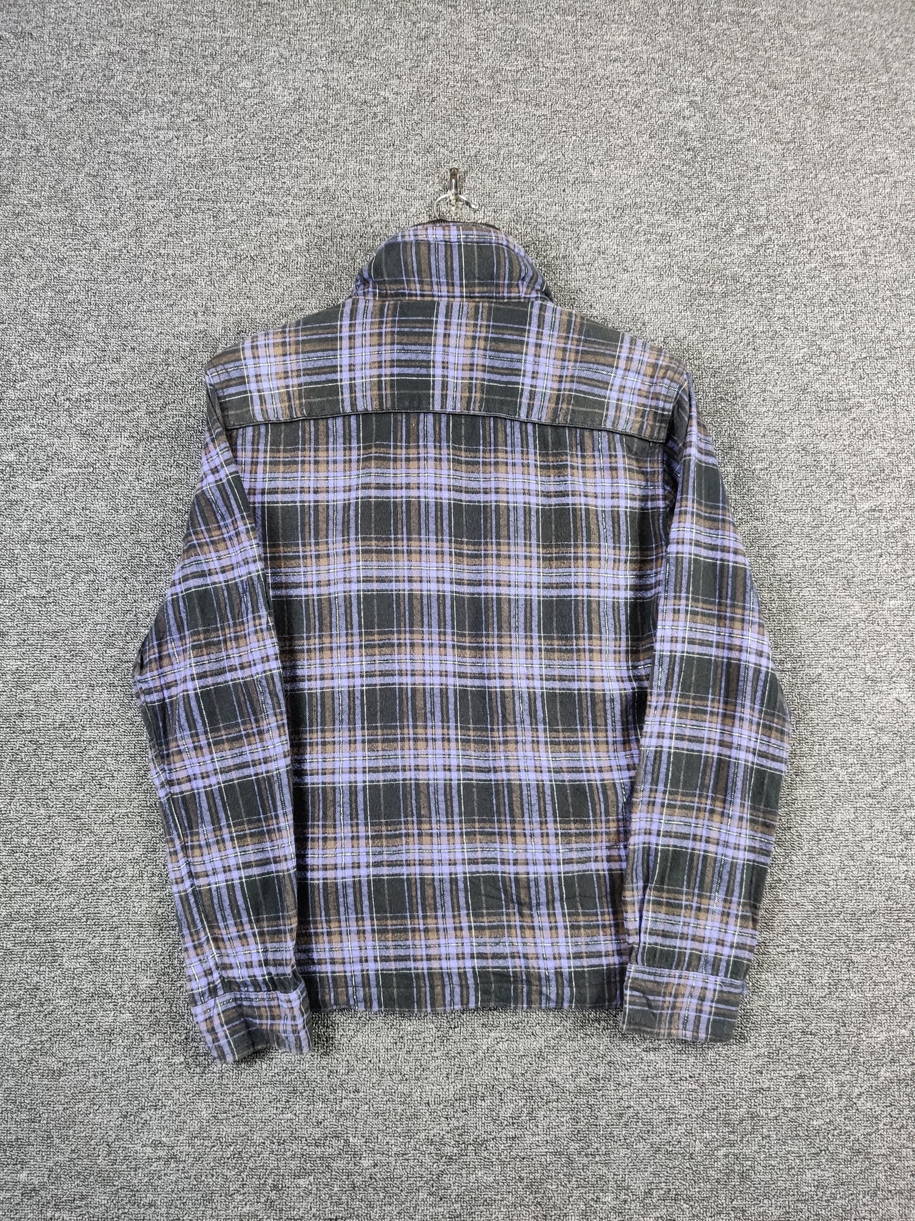 Von Dutch Vintage Von Dutch Checkered Zipper Flannel Shirt Size US L / EU 52-54 / 3 - 13 Thumbnail