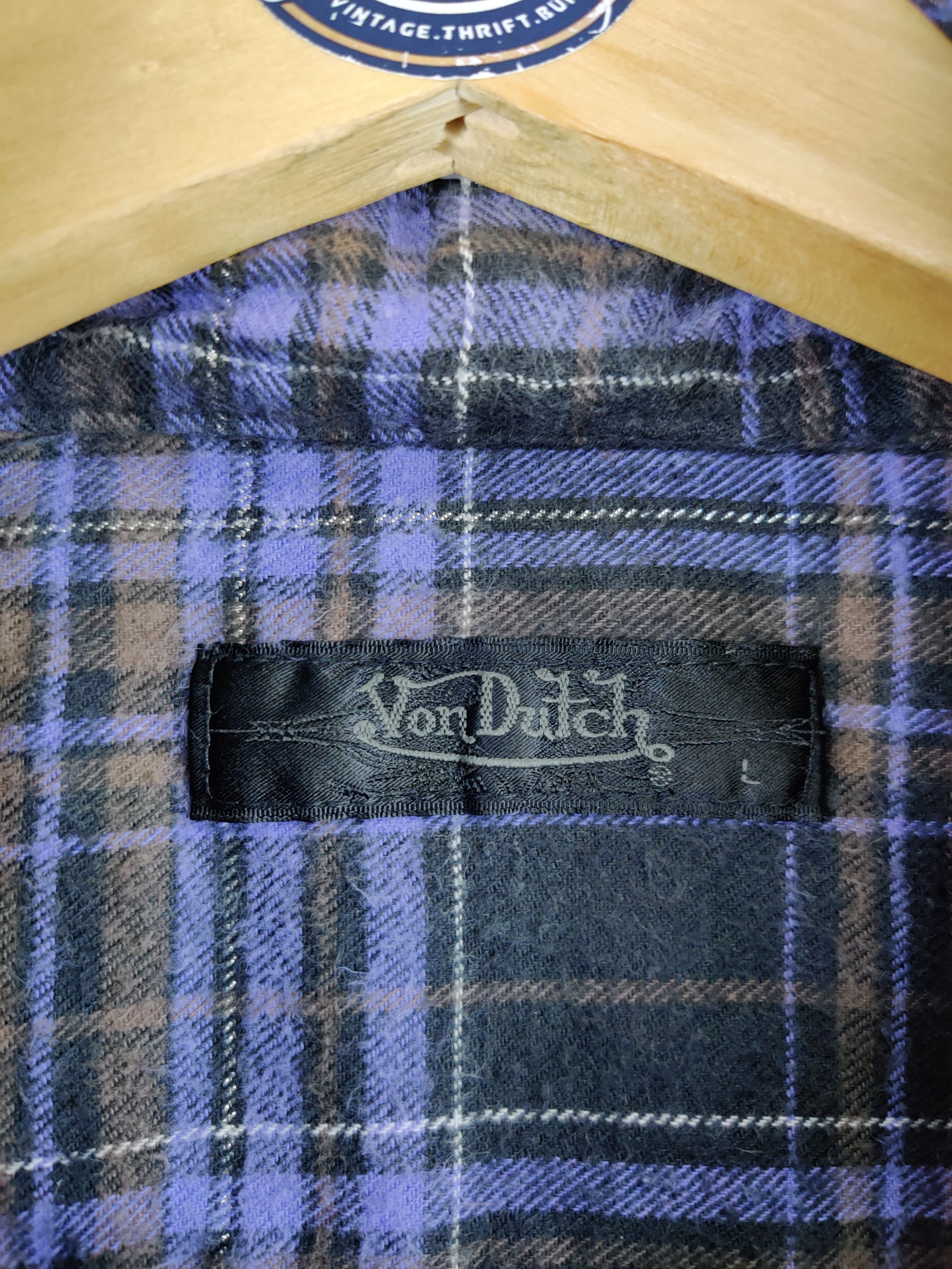 Von Dutch Vintage Von Dutch Checkered Zipper Flannel Shirt Size US L / EU 52-54 / 3 - 10 Thumbnail