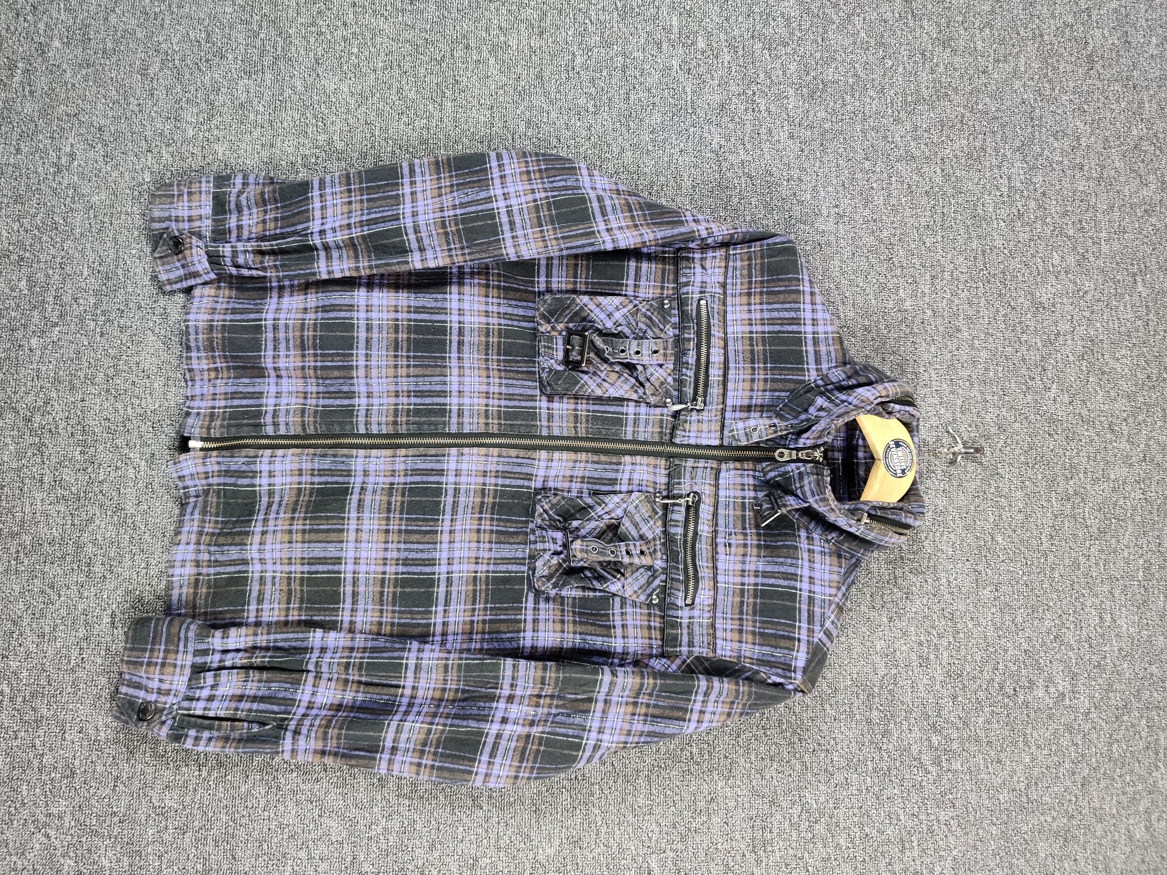 Von Dutch Vintage Von Dutch Checkered Zipper Flannel Shirt Size US L / EU 52-54 / 3 - 2 Thumbnail