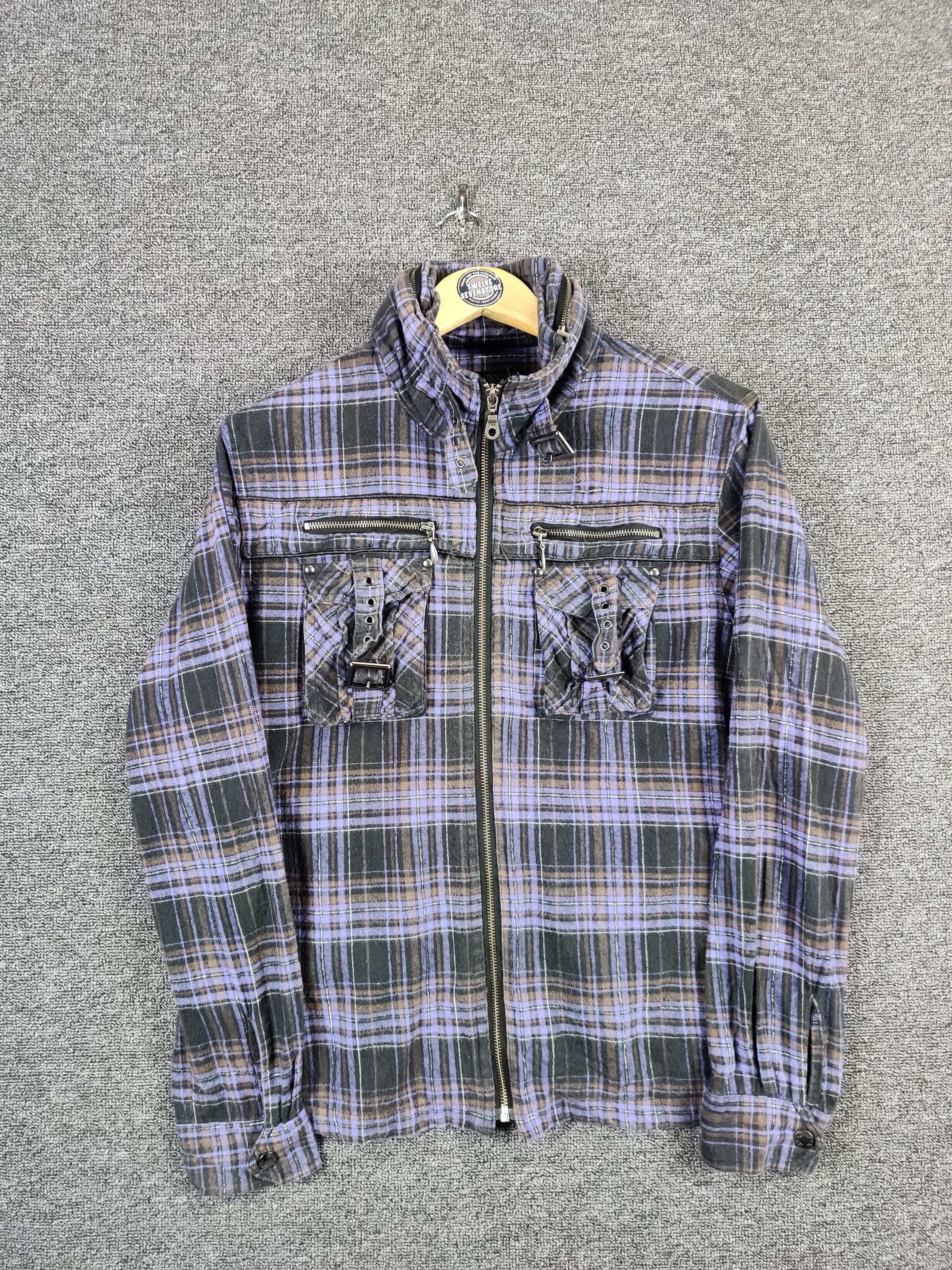 Vintage Von Dutch Checkered Zipper Flannel Shirt