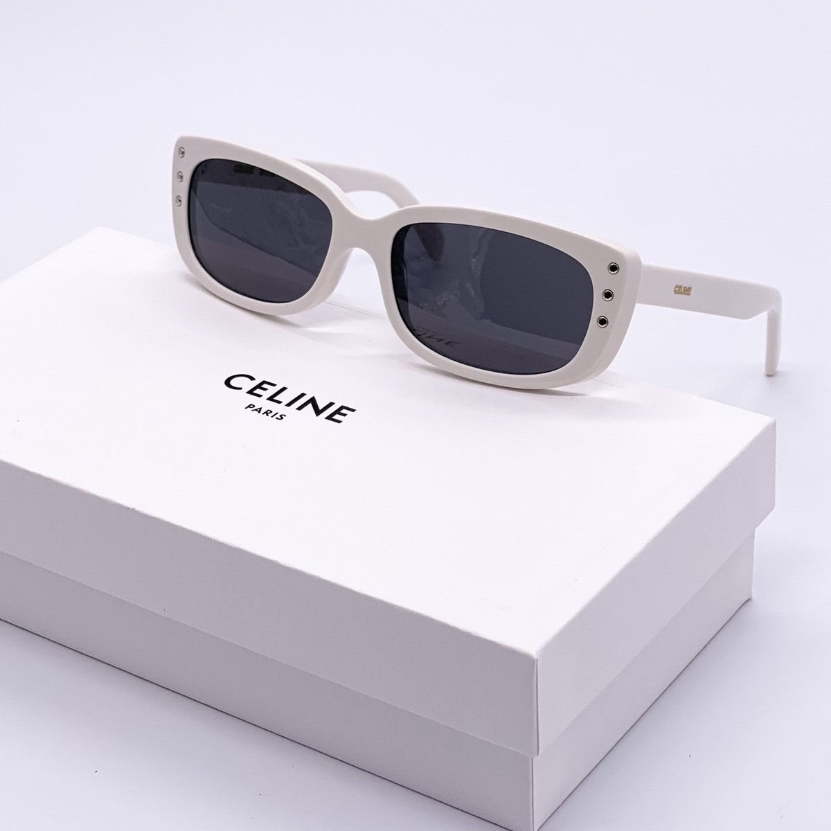 image of New Celine Cl40072I 25N Women White Celine Sunglasses