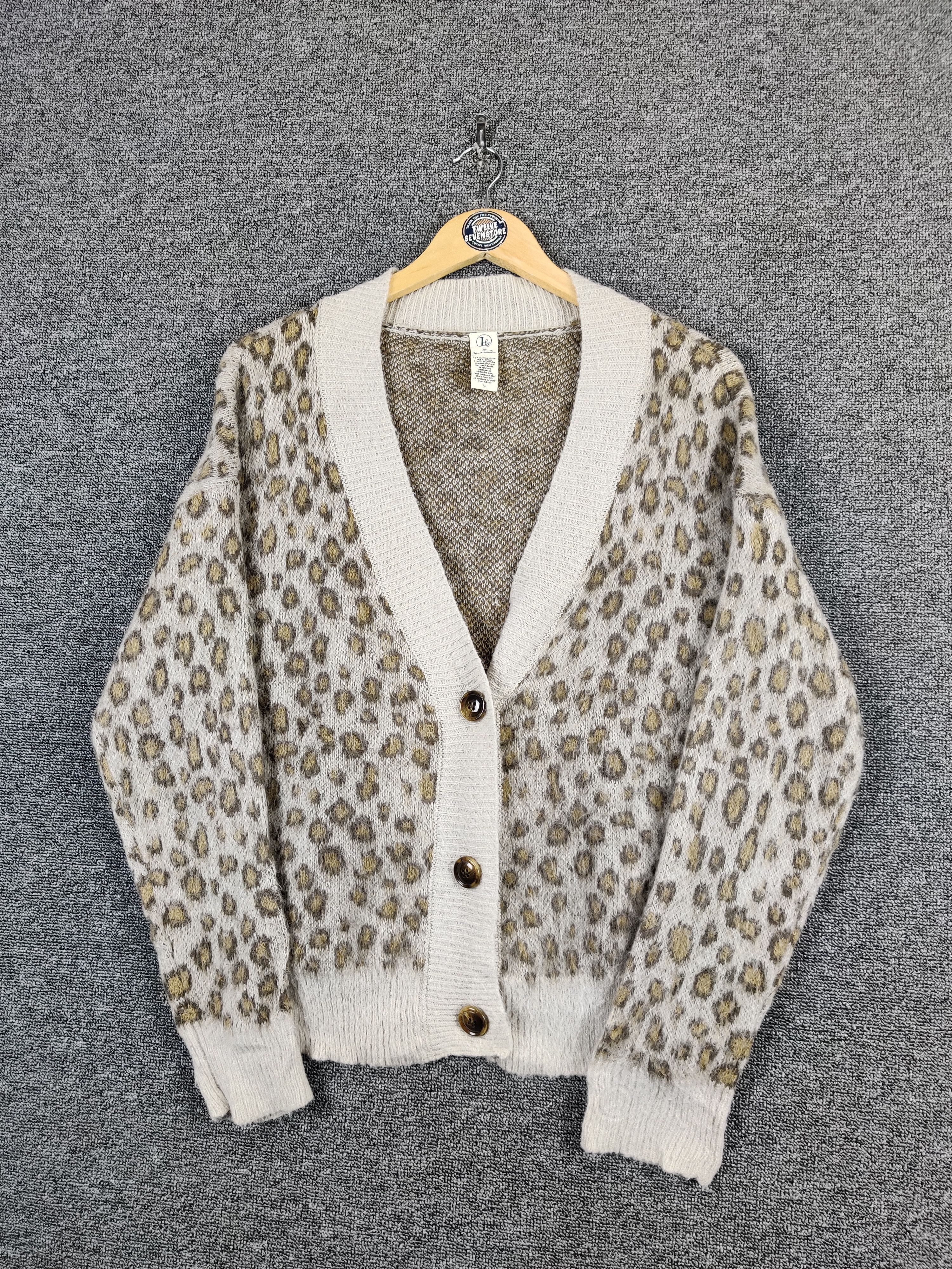 Japanese Brand Unbranded Leopard Knit Cardigan Size US M / EU 48-50 / 2 - 2 Thumbnail