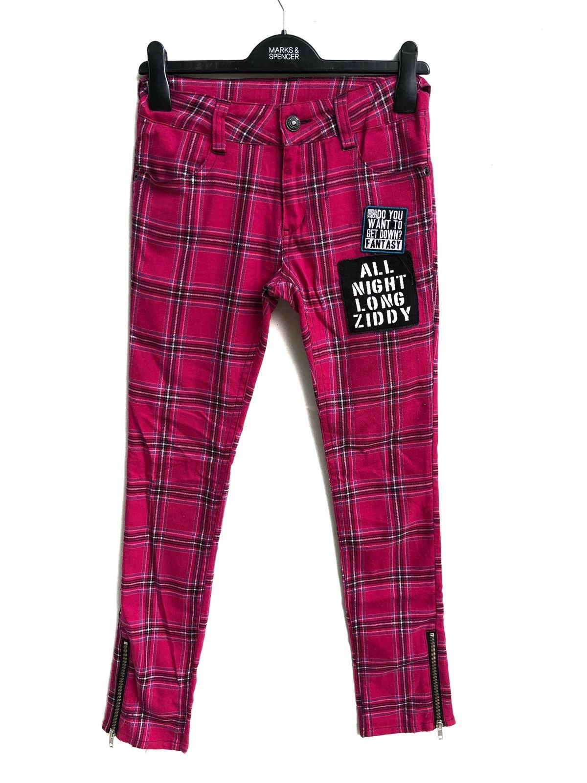 image of Ziddy Seditionaries Bondage Punk Tartan Pant in Pink Tartan, Men's (Size 26)