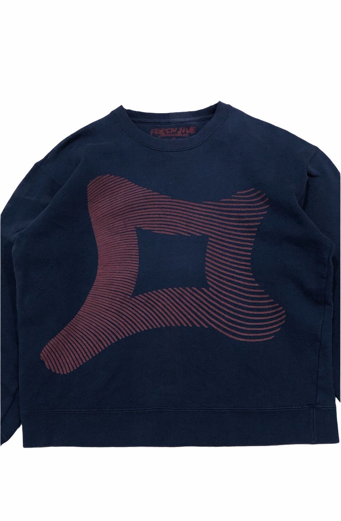 image of Freshjive Sweatshirt Streetwear Style Retro in Navy, Men's (Size Medium)