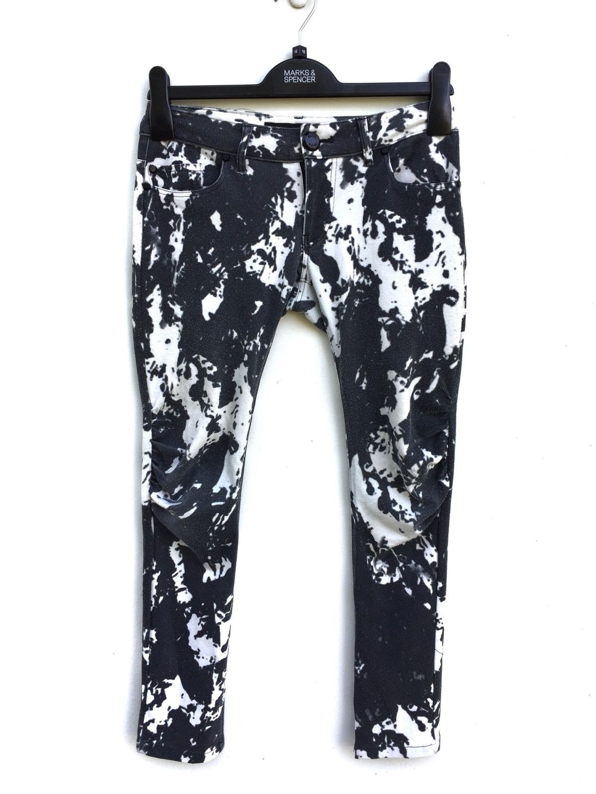 image of Heaven Riders Acid Wash Skinny Pants in Black/White, Men's (Size 26)