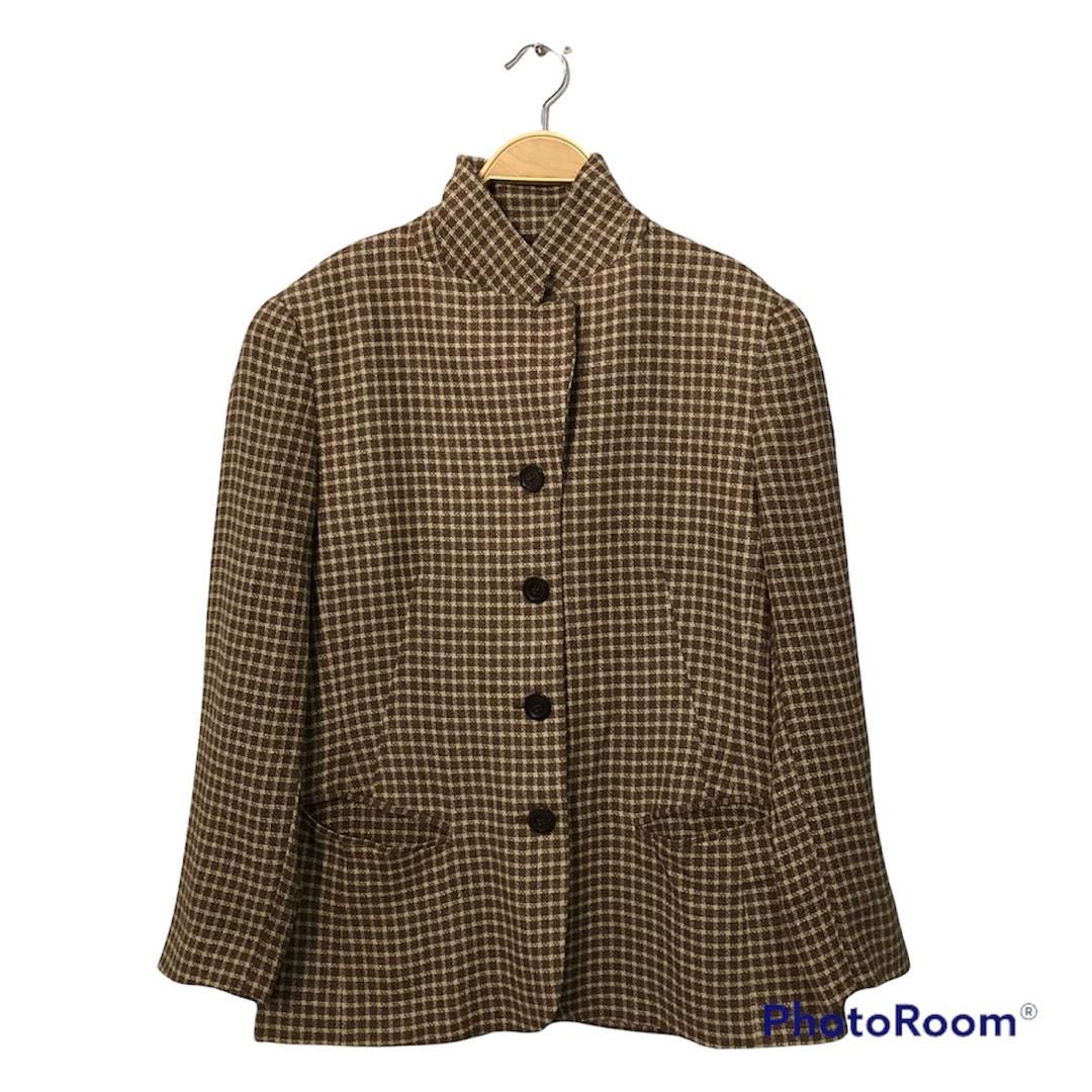 image of Vintage Etienne Aigner Plaid Nice Design Blazer Coat Jacket in Brown, Women's (Size Small)