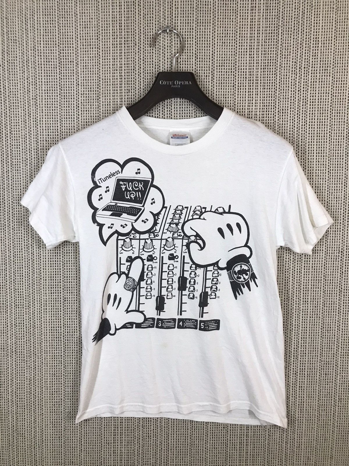 Apple × Hanes ‼️VTG 90s HANES TSHIRT mickey ITUNELESS FUCK UP‼️size YOUTH L Size US S / EU 44-46 / 1 - 1 Thumbnail