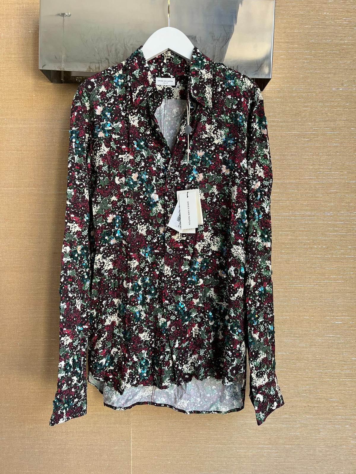 image of Dries Van Noten Sequence & Floral Button Up Shirt In Multicolor, Men's (Size Small)