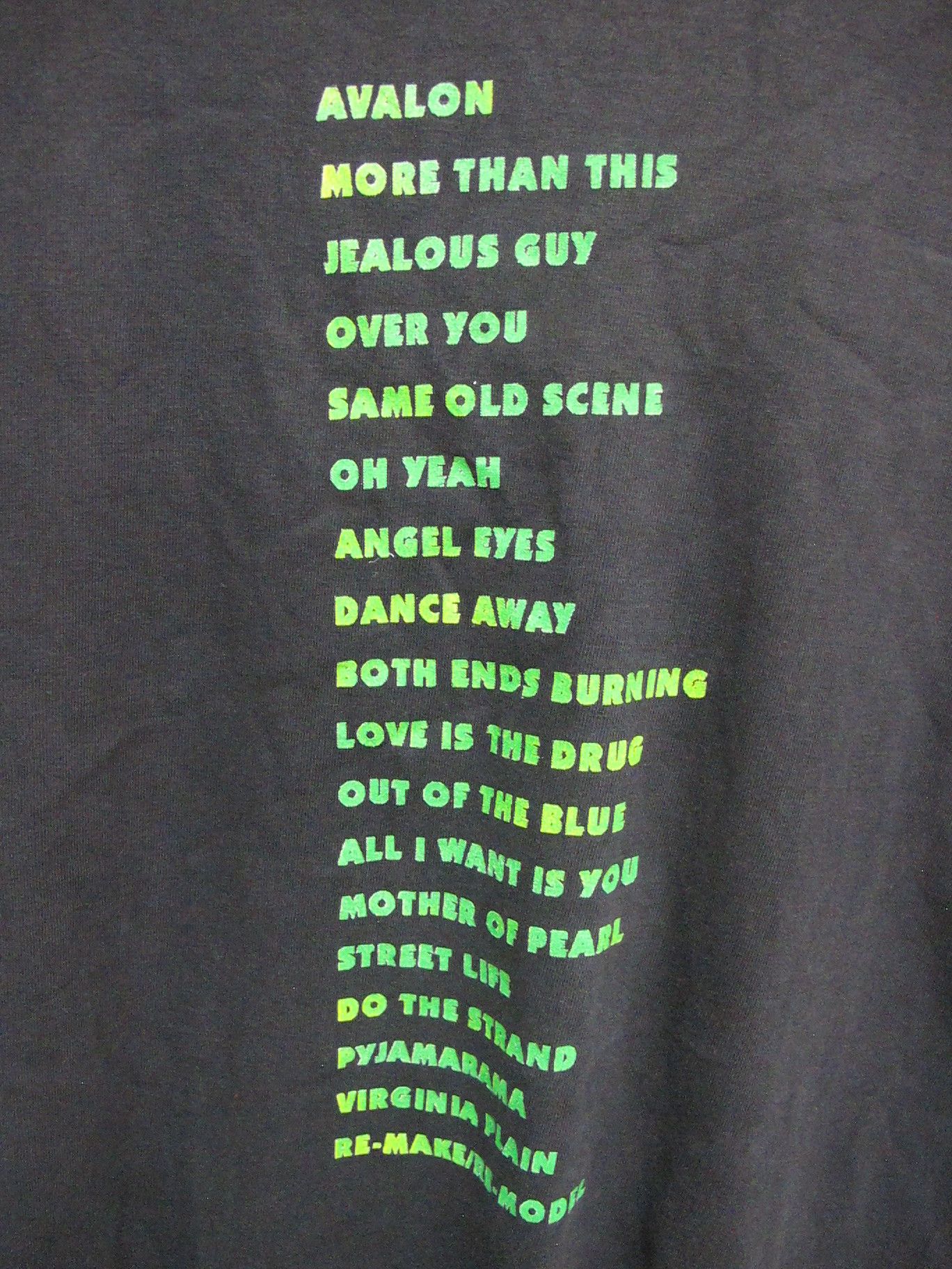 Band Tees × Rock Tees × Vintage Roxy Music Band Concert Tour