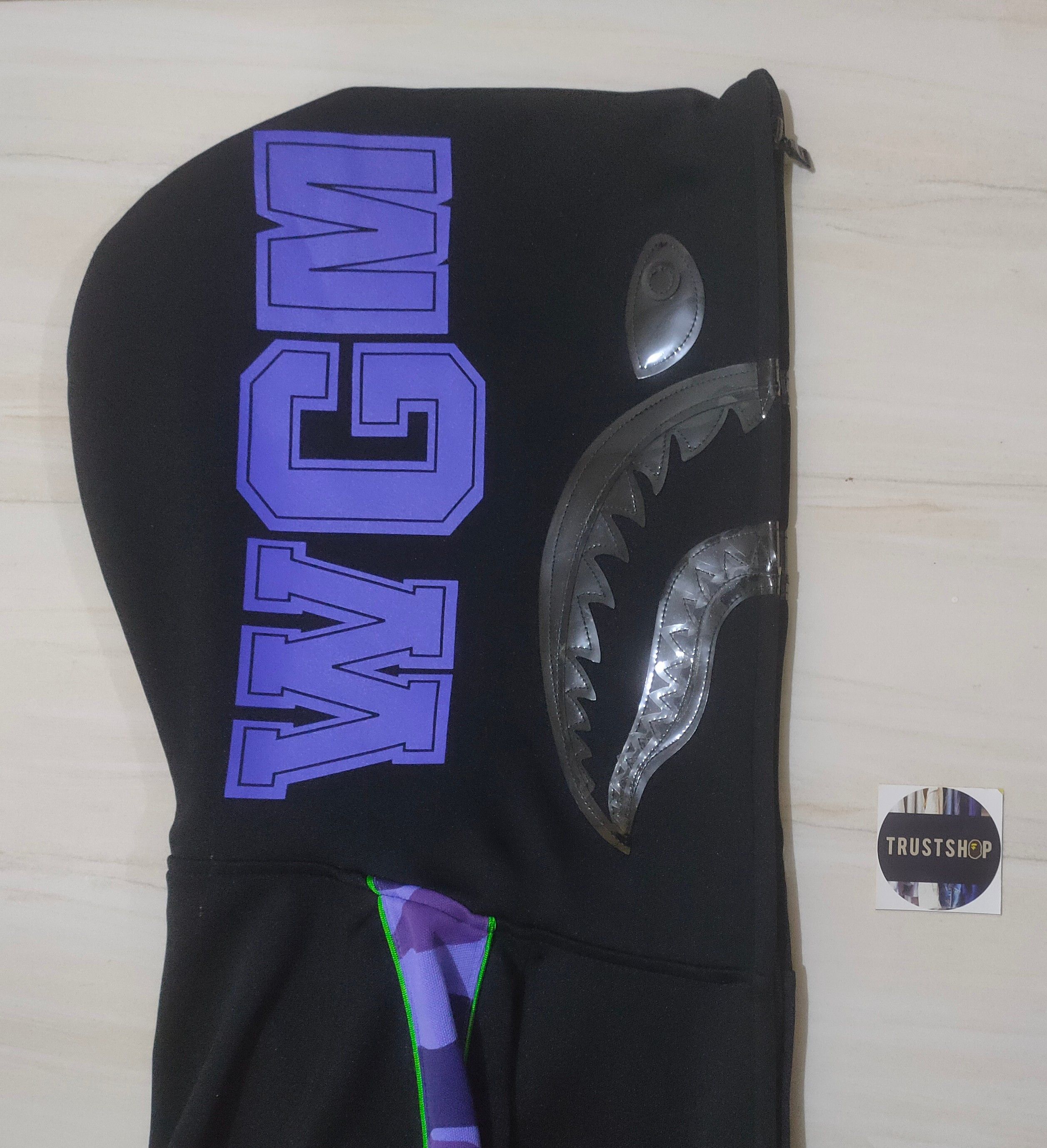 Bape Bape Jersey Shark Full Zip Hoodie Size US M / EU 48-50 / 2 - 3 Thumbnail