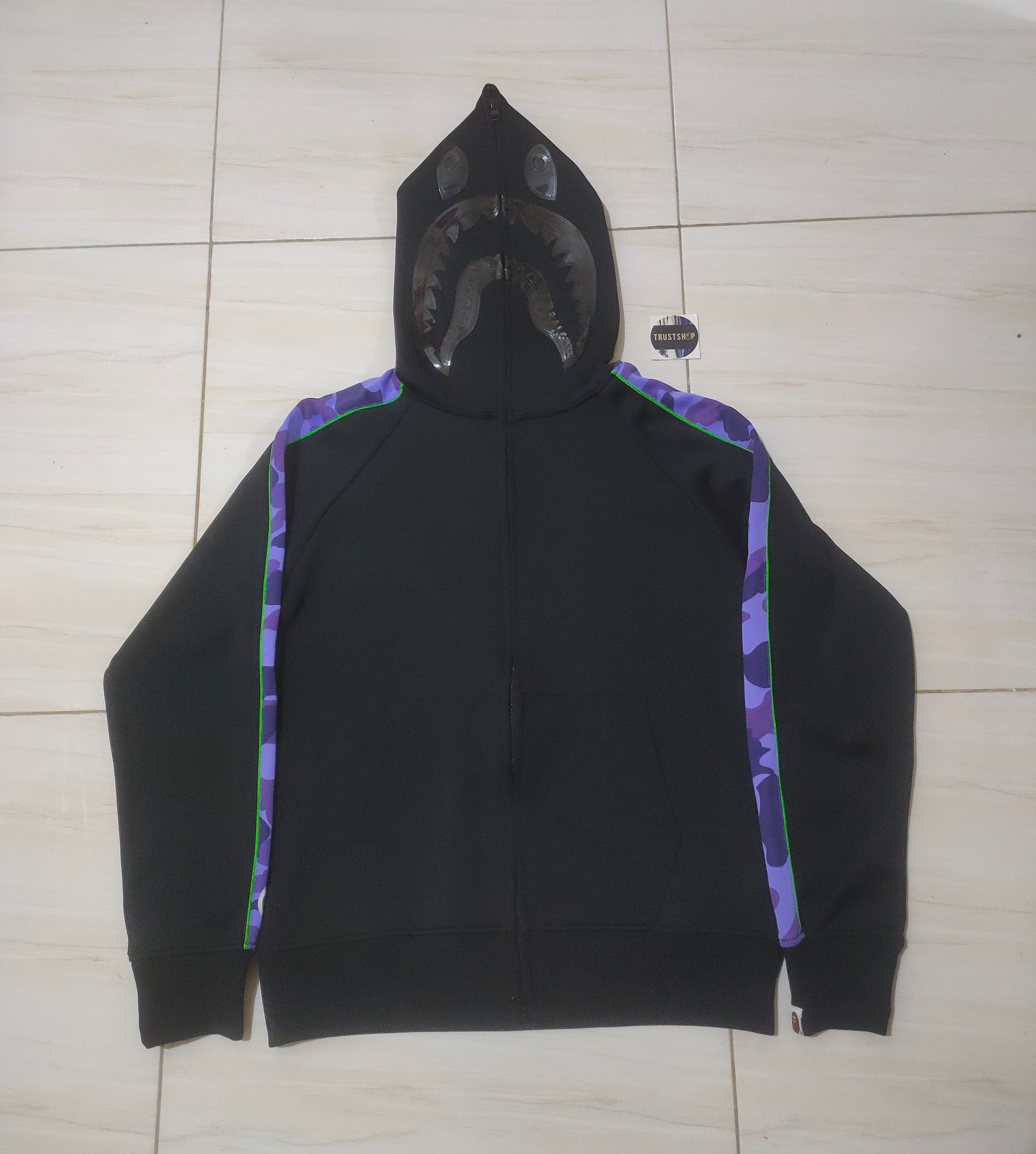 Bape Bape Jersey Shark Full Zip Hoodie Size US M / EU 48-50 / 2 - 1 Thumbnail