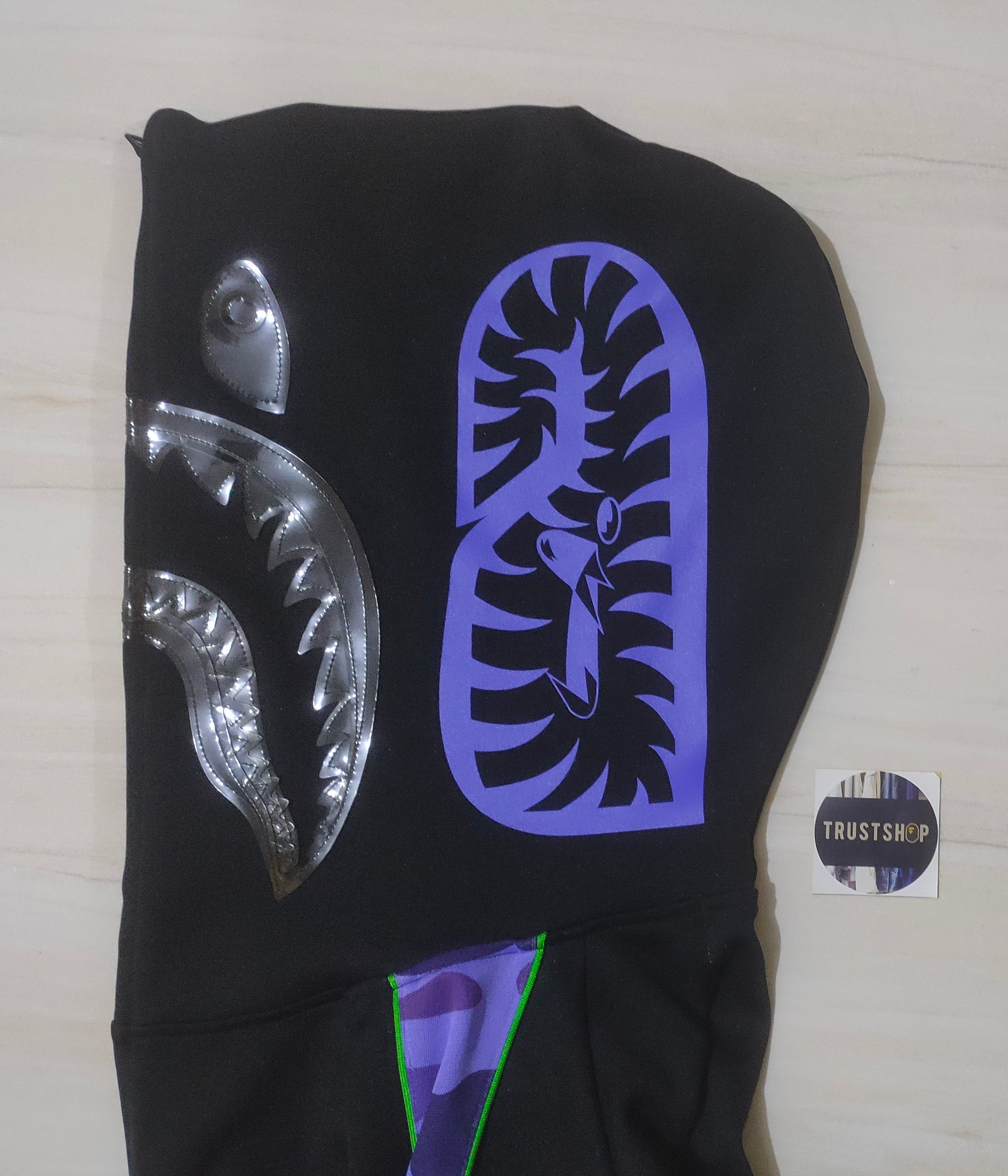 Bape Bape Jersey Shark Full Zip Hoodie Size US M / EU 48-50 / 2 - 4 Thumbnail