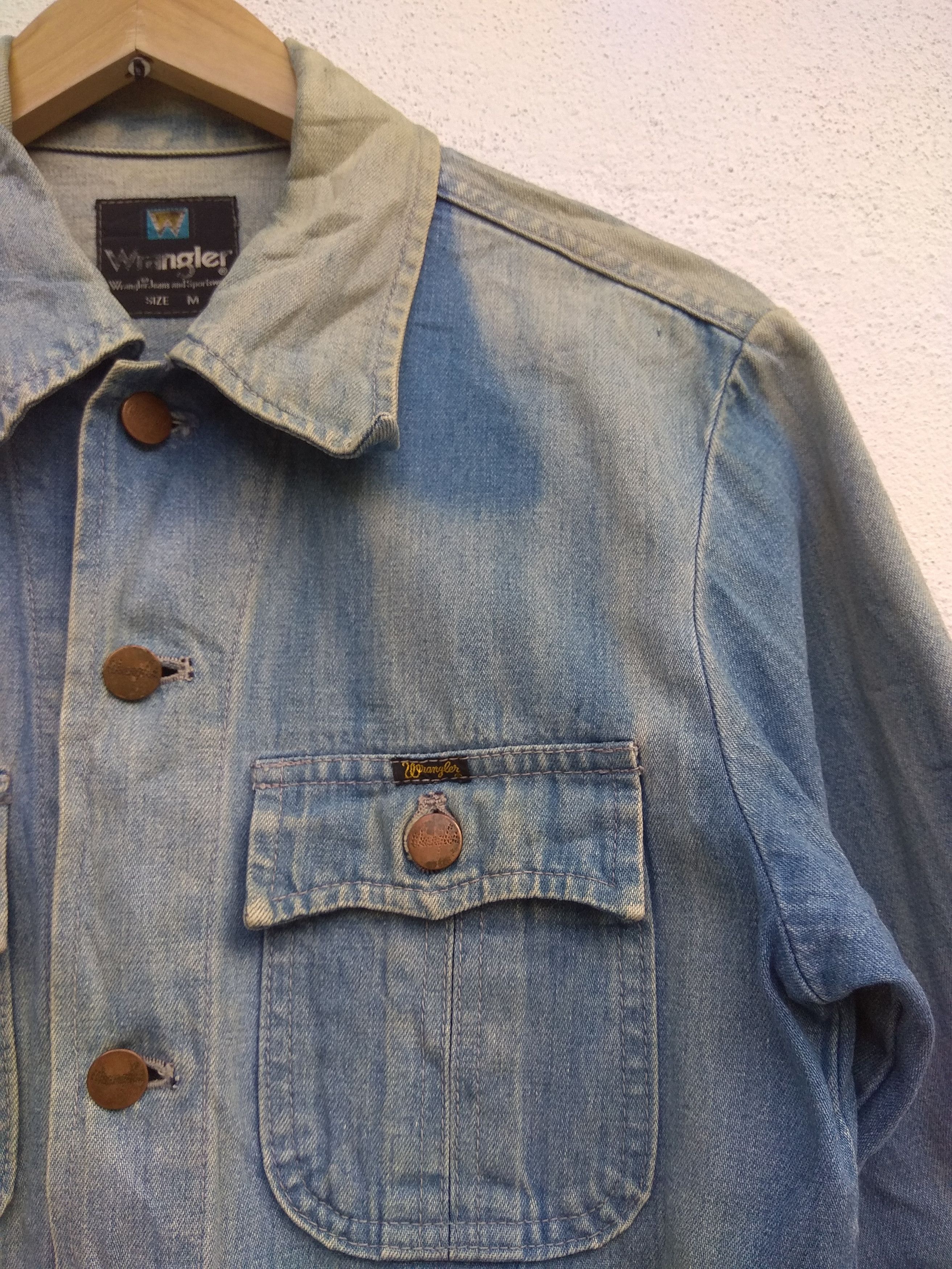Vintage Wrangler seasoned light denim jacket Size US M / EU 48-50 / 2 - 3 Thumbnail