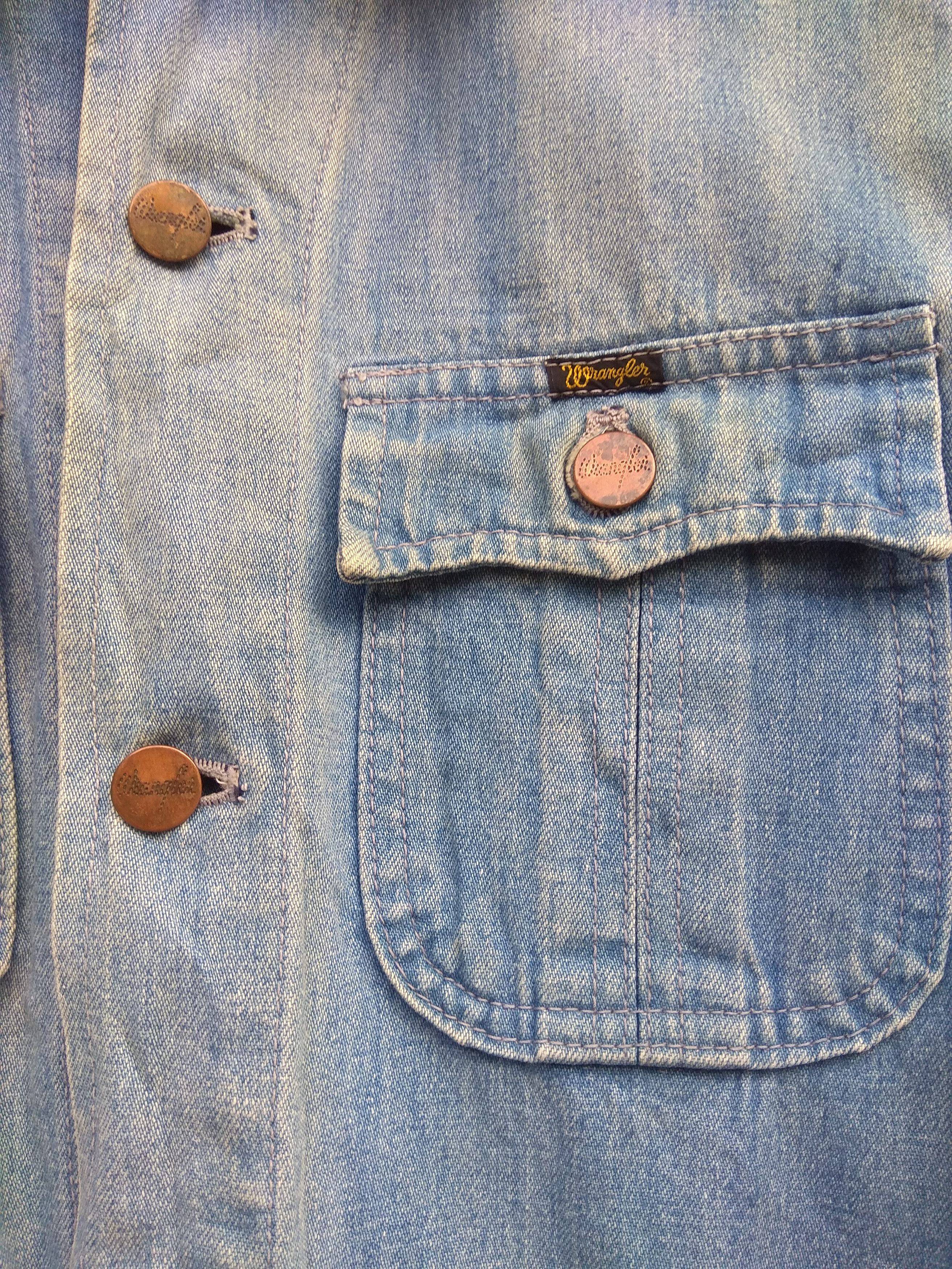 Vintage Wrangler seasoned light denim jacket Size US M / EU 48-50 / 2 - 5 Thumbnail