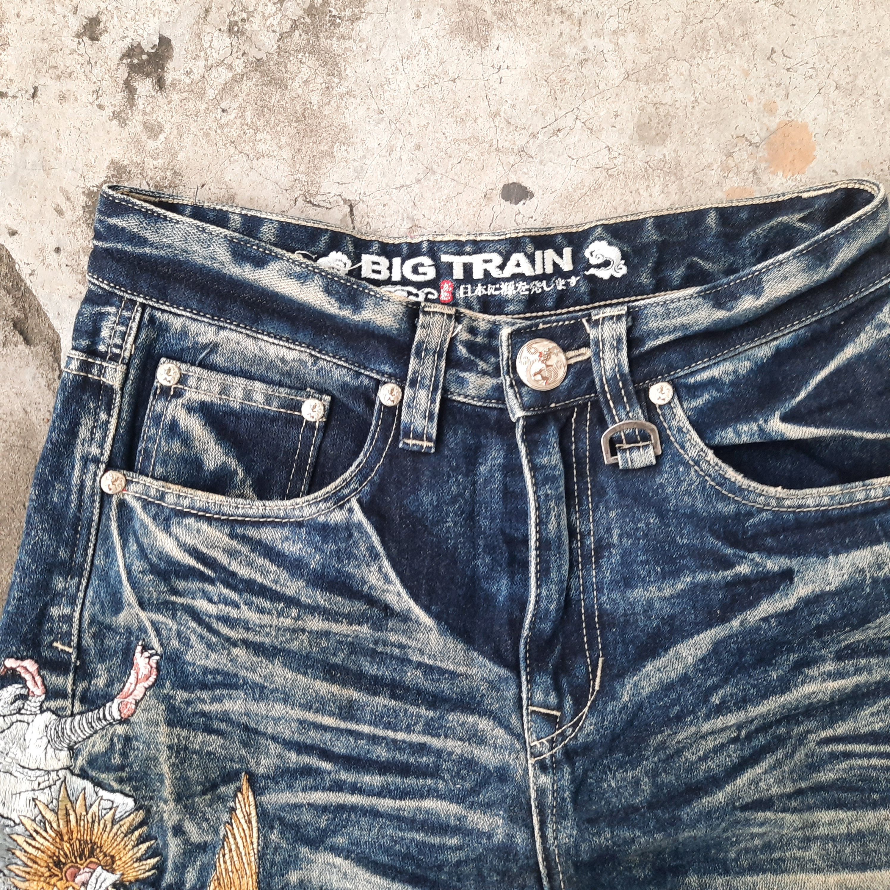 Japanese Brand Big Train Embroidery Sukajan Distressed Denim Size US 30 / EU 46 - 5 Thumbnail