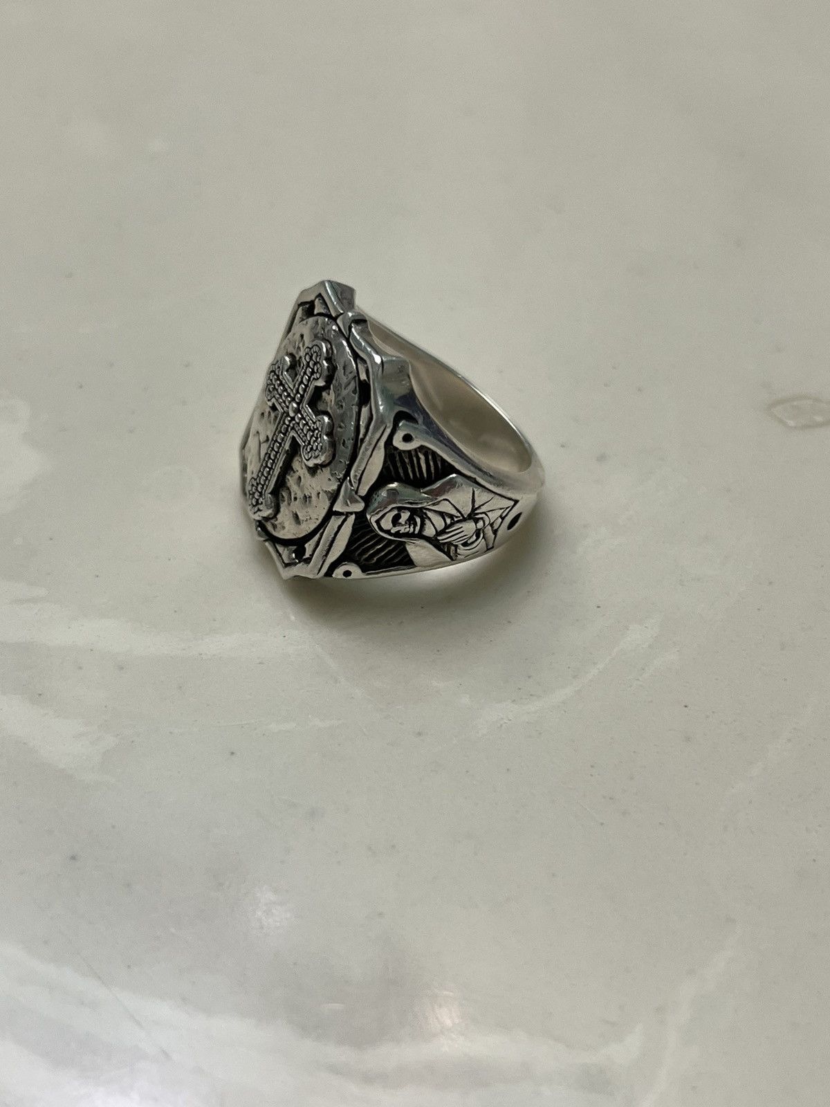 Handmade 925 Sterling Silver Cross Ring Size ONE SIZE - 4 Thumbnail