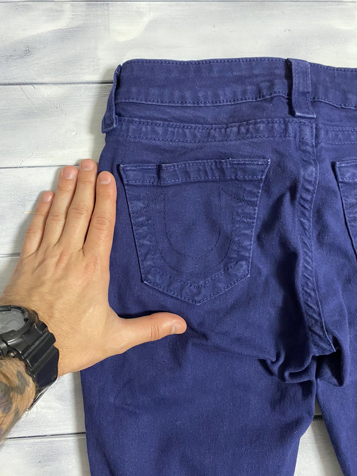Japanese Brand Rare Jeans True Religion Made in USA. Avant-Garde Style. Size 26" / US 2 / IT 38 - 9 Thumbnail