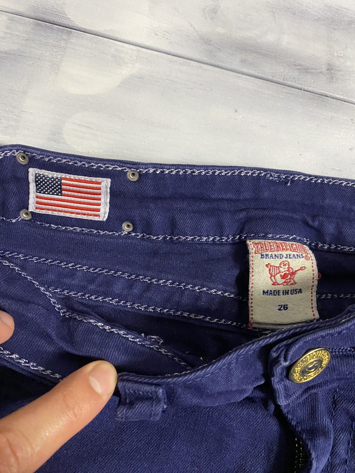 Japanese Brand Rare Jeans True Religion Made in USA. Avant-Garde Style. Size 26" / US 2 / IT 38 - 5 Thumbnail